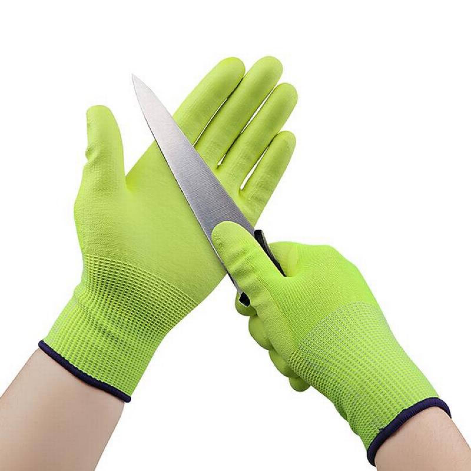 Par Guantes Anti corté Resistentes MXGSL-014 4 Pares L Amarillo 250mm x 80mm HPPE Poliuretano CE EN388 Nivel 5, GlovesUltra