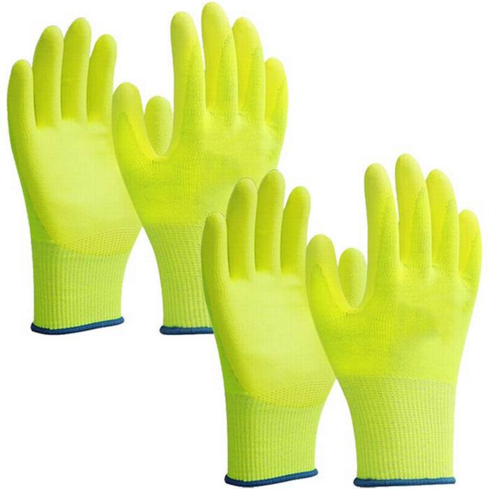 Guantes Anti corté de Seguridad MXGSL-017 2 Pares XL Amarillo 255mm x 85mm HPPE Poliuretano CE EN388 Nivel 5, GlovesUltra
