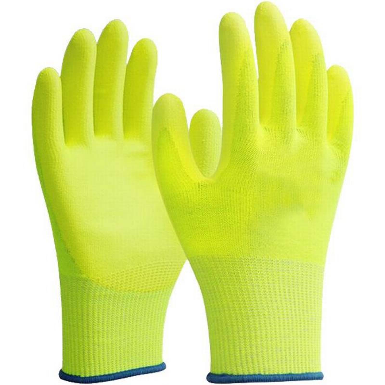 Guantes Anti corté de Seguridad MXGSL-017 2 Pares XL Amarillo 255mm x 85mm HPPE Poliuretano CE EN388 Nivel 5, GlovesUltra