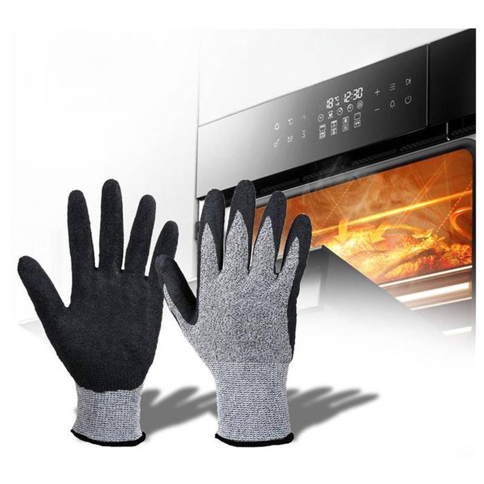 Guantes para Altas Temperaturas MXGVM-003-1 3 Pares S GrisNegro 130mm x 200mm NylonHPPENitrilo CE EN388 Nivel 5, GlovesFlam