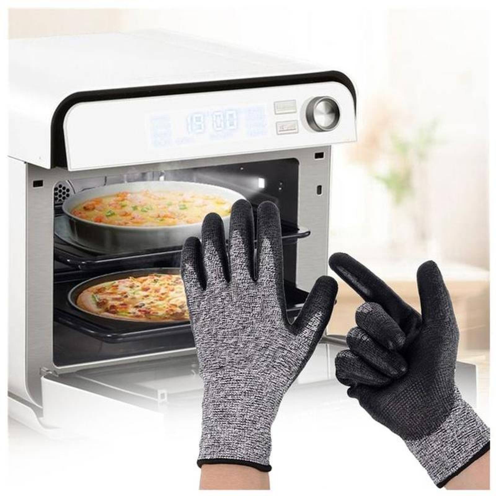 Guantes Modernos MXGVM-014-2 4 Pares L GrisNegro 150mm x 240mm NylonHPPENitrilo CE EN388 Nivel 5, GlovesFlam