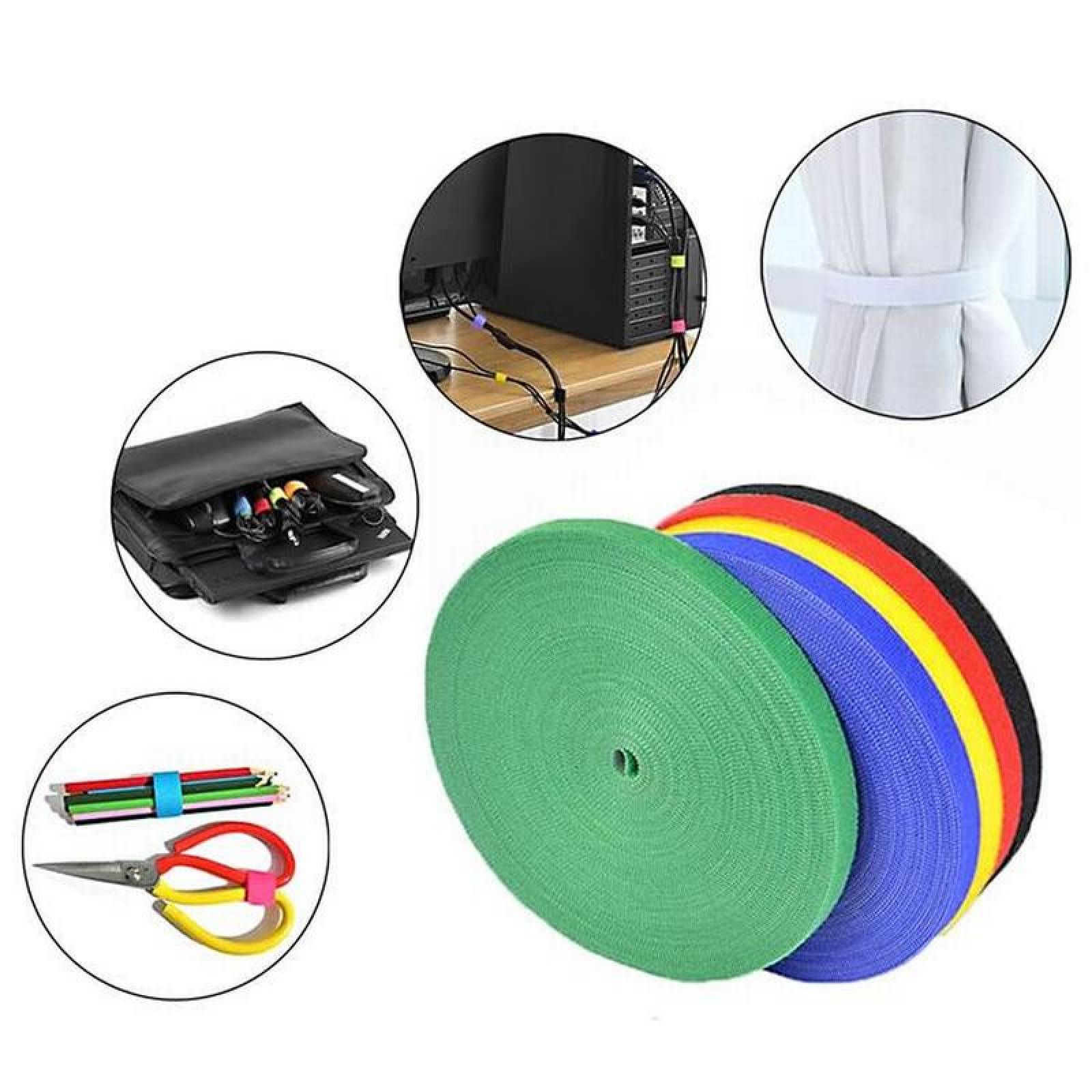 Cinta Compatible con Velcro MXGHL-004-3 4 pzas 5m 12mm Verde Rollo Velcro Doble Cara Hook Loop, HookLoopGreen