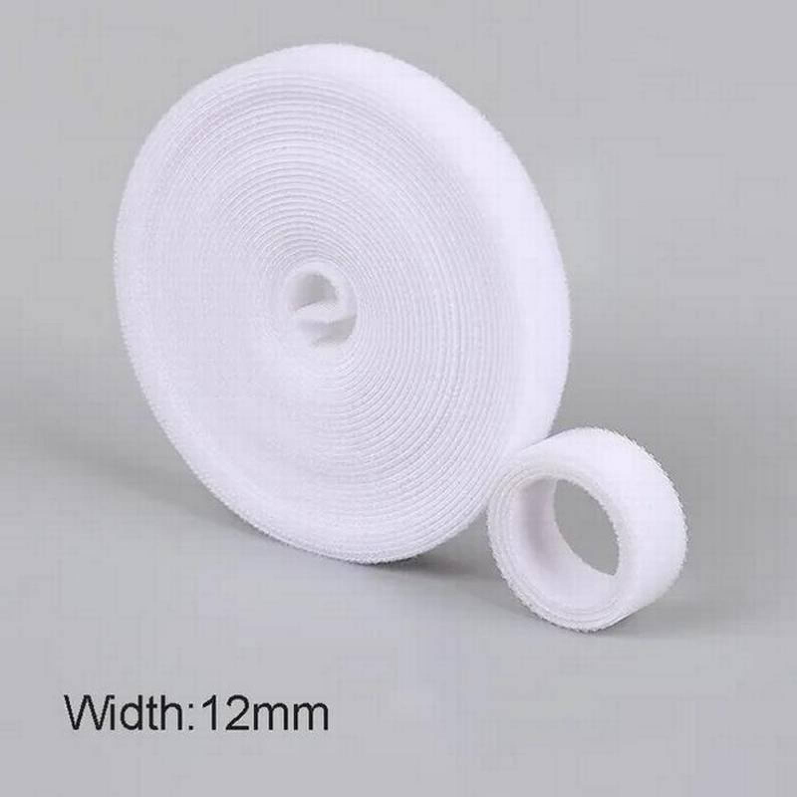 Cinta de Fijación Multiuso MXHHL-003-3 3 pzas 5m 12mm Blanco Rollo Velcro Doble Cara Hook Loop, HookLoopWhite