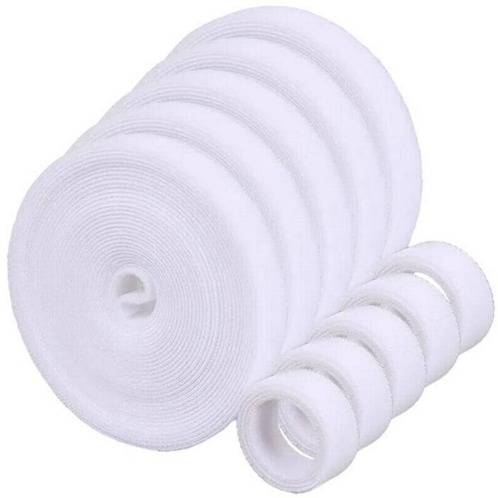 Cierre Adhesivo Doble Faz MXHHL-005-1 5 pzas 5m 12mm Blanco Rollo Velcro Doble Cara Hook Loop, HookLoopWhite