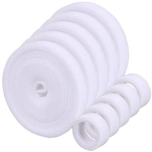 Cierre Adhesivo Doble Faz MXHHL-005-1 5 pzas 5m 12mm Blanco Rollo Velcro  Doble Cara