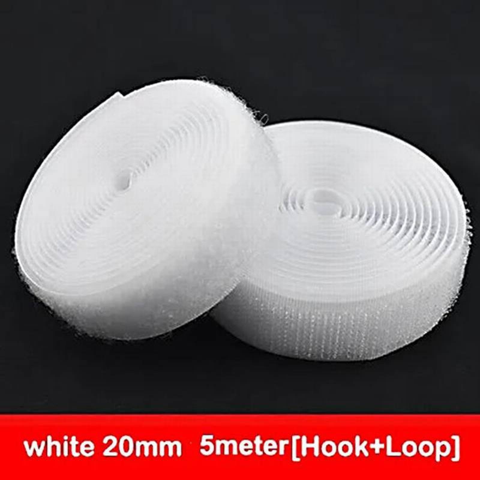 Cierre Mágico para Calzado MXHLF-005-2 5 pzas 20mm 5m Negro Rollo Velcro Hook Loop, HookLoop020B