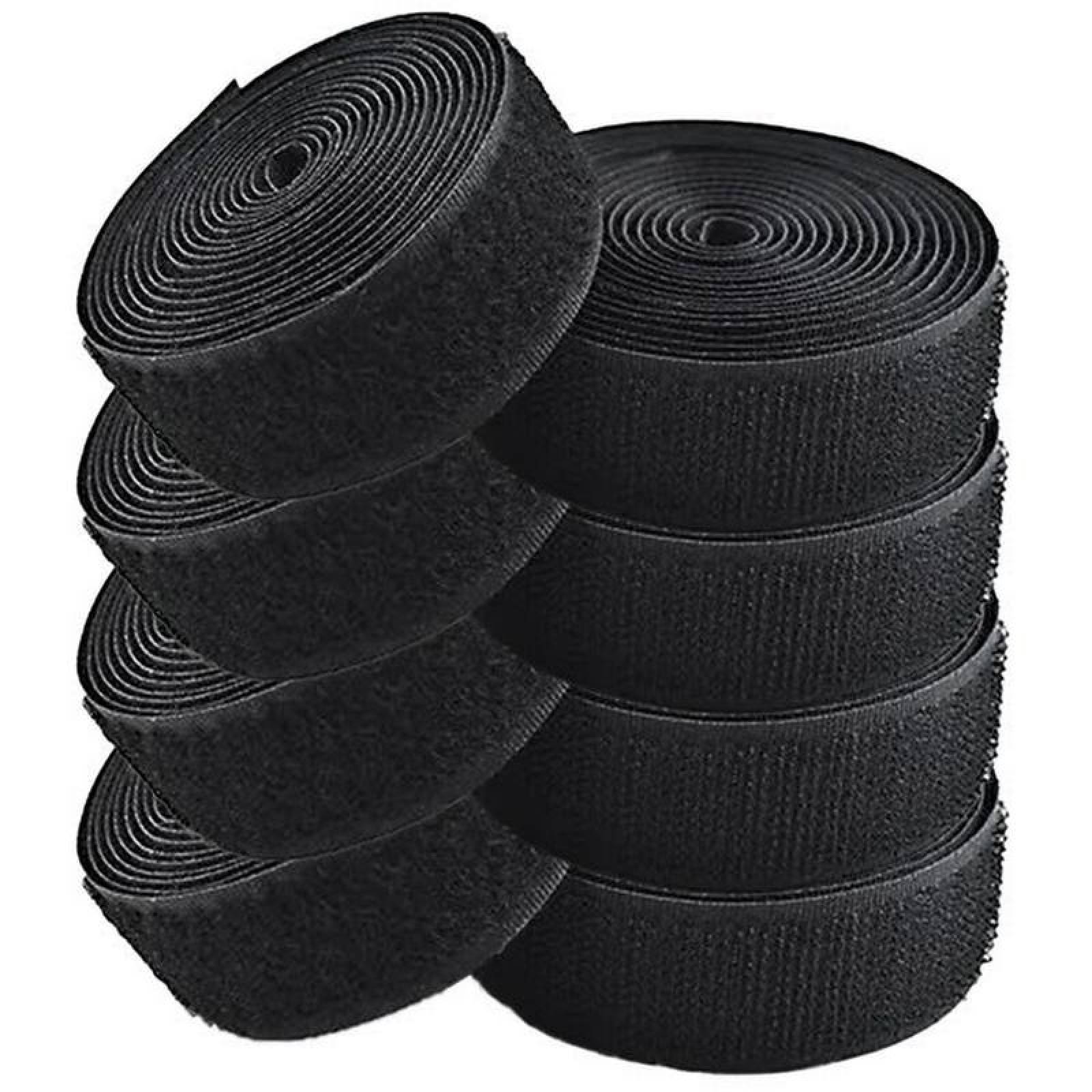 Carrete de Cierre Magico MXHLH-004-1 4 pzas 25mm 5m Negro Rollo Velcro Hook Loop, HookLoop025B