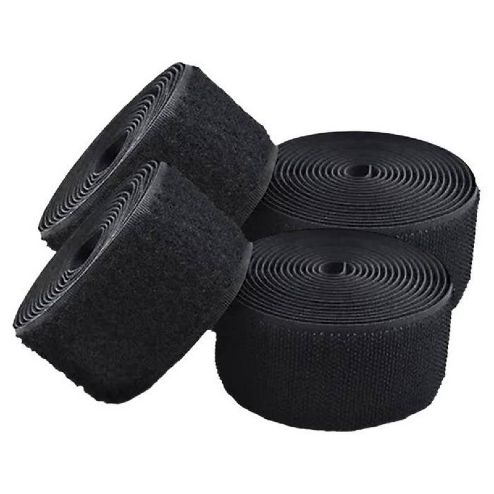 Cinta de Ganchos y Fibras MXHLQ-002-1 2 pzas 38mm 5m Negro Rollo Velcro Hook Loop, HookLoop038B
