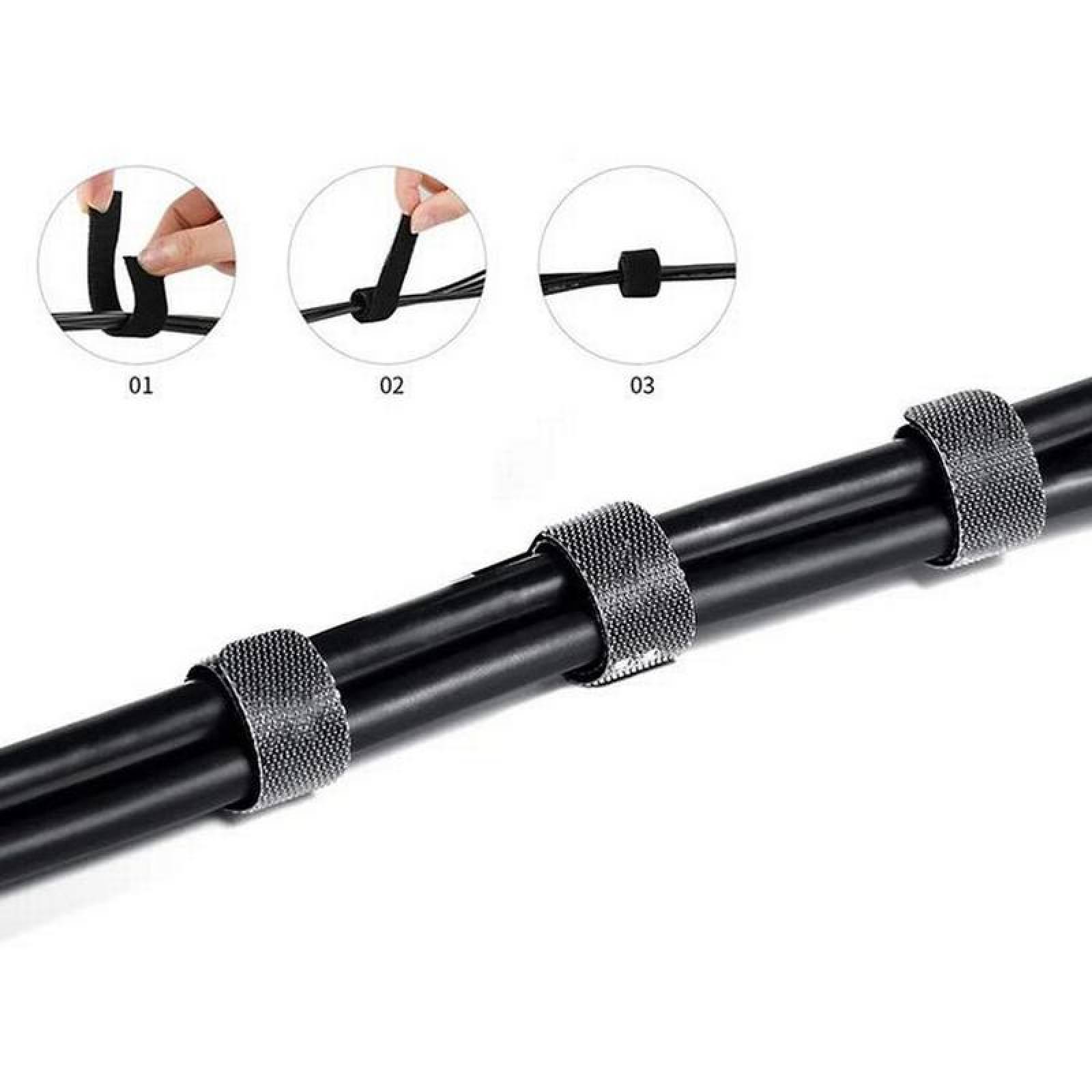 Cinta de Ganchos y Fibras MXHLQ-002-1 2 pzas 38mm 5m Negro Rollo Velcro Hook Loop, HookLoop038B