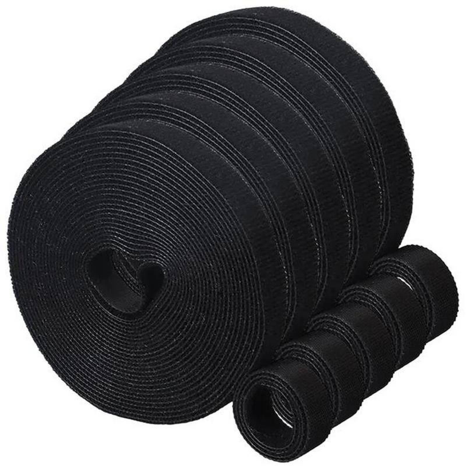 Cinta de Sujeción Multipropósito MXKHL-005-2 5 pzas 5m 12mm Negro Rollo Velcro  Doble Cara