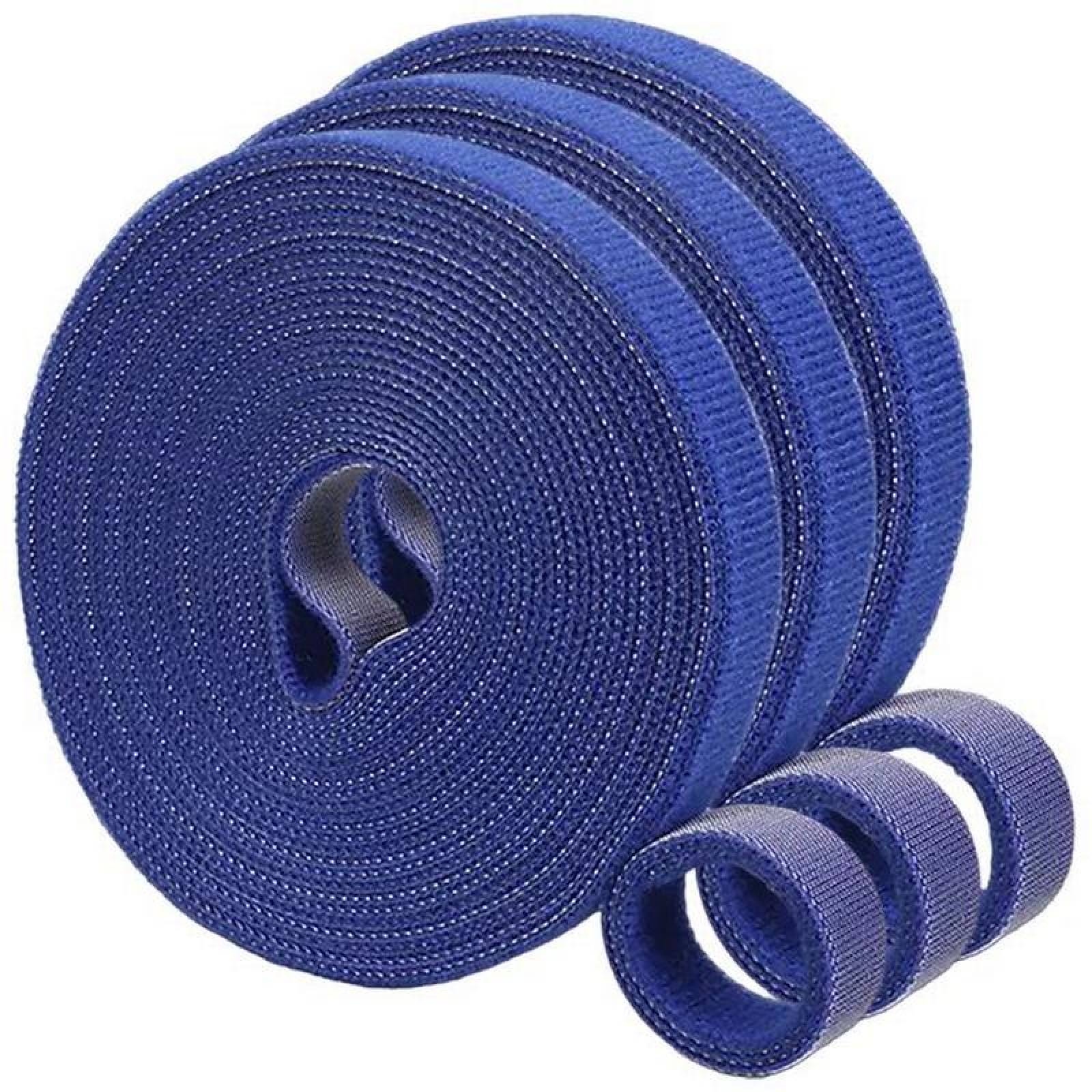 Cinta de Gancho y Bucle Uso Rudo MXUHL-003-6 3 pzas 5m 12mm Azul Rollo Velcro Doble Cara Hook Loop, HookLoopBlue