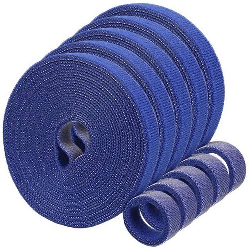 Cinta de Adherencia Doble Cara MXUHL-005-6 5 pzas 5m 12mm Azul Rollo Velcro  Doble