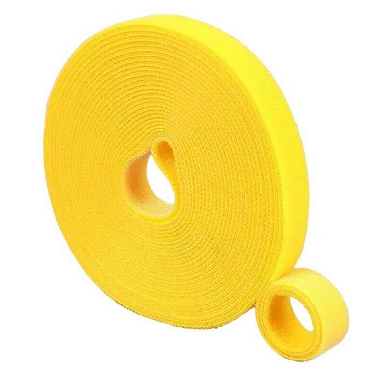 Bucle y Gancho MXYHL-001-1 1 pza 5m 12mm Amarillo Rollo Velcro Doble Cara Hook Loop, HookLoopYellow