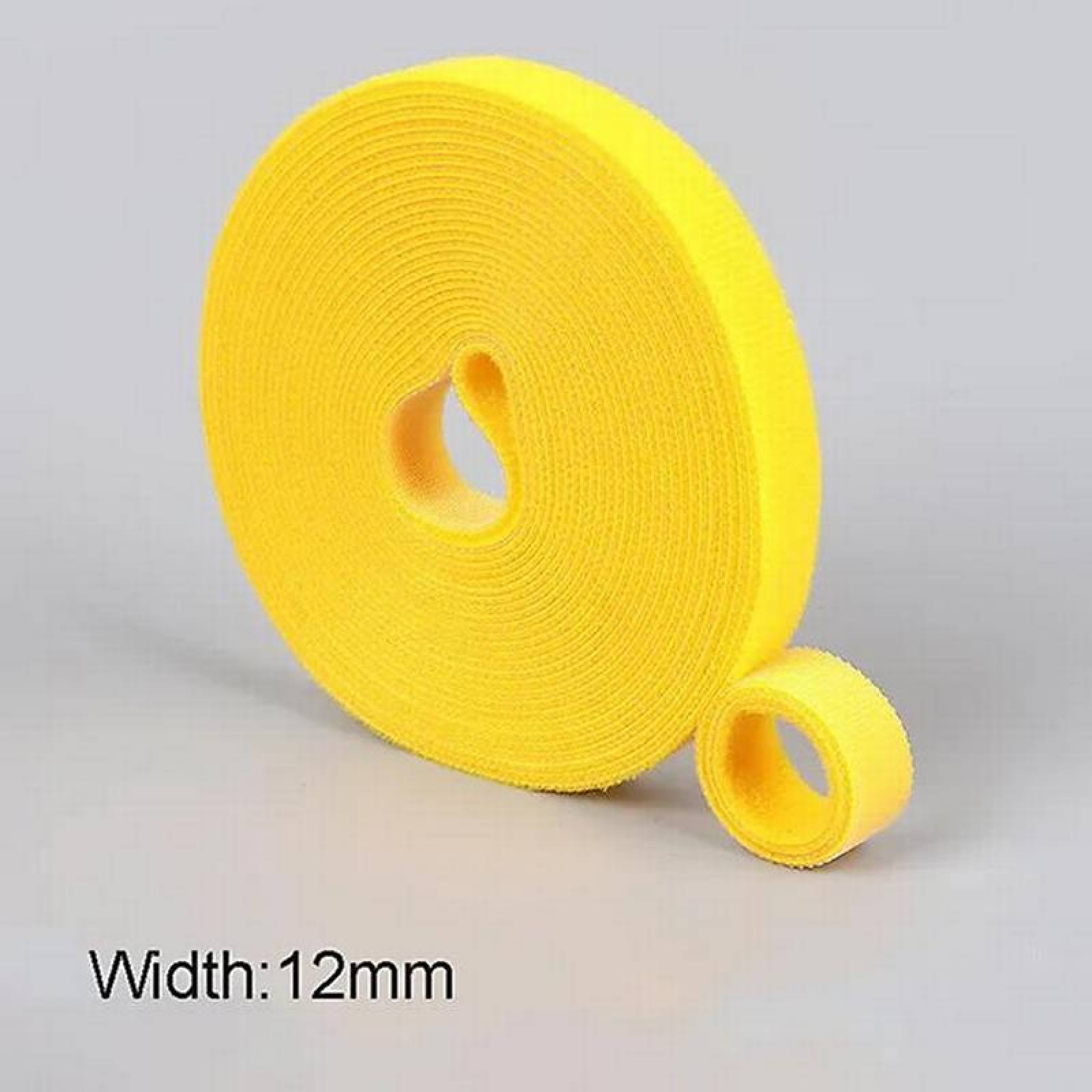 Bucle y Gancho MXYHL-001-1 1 pza 5m 12mm Amarillo Rollo Velcro Doble Cara Hook Loop, HookLoopYellow