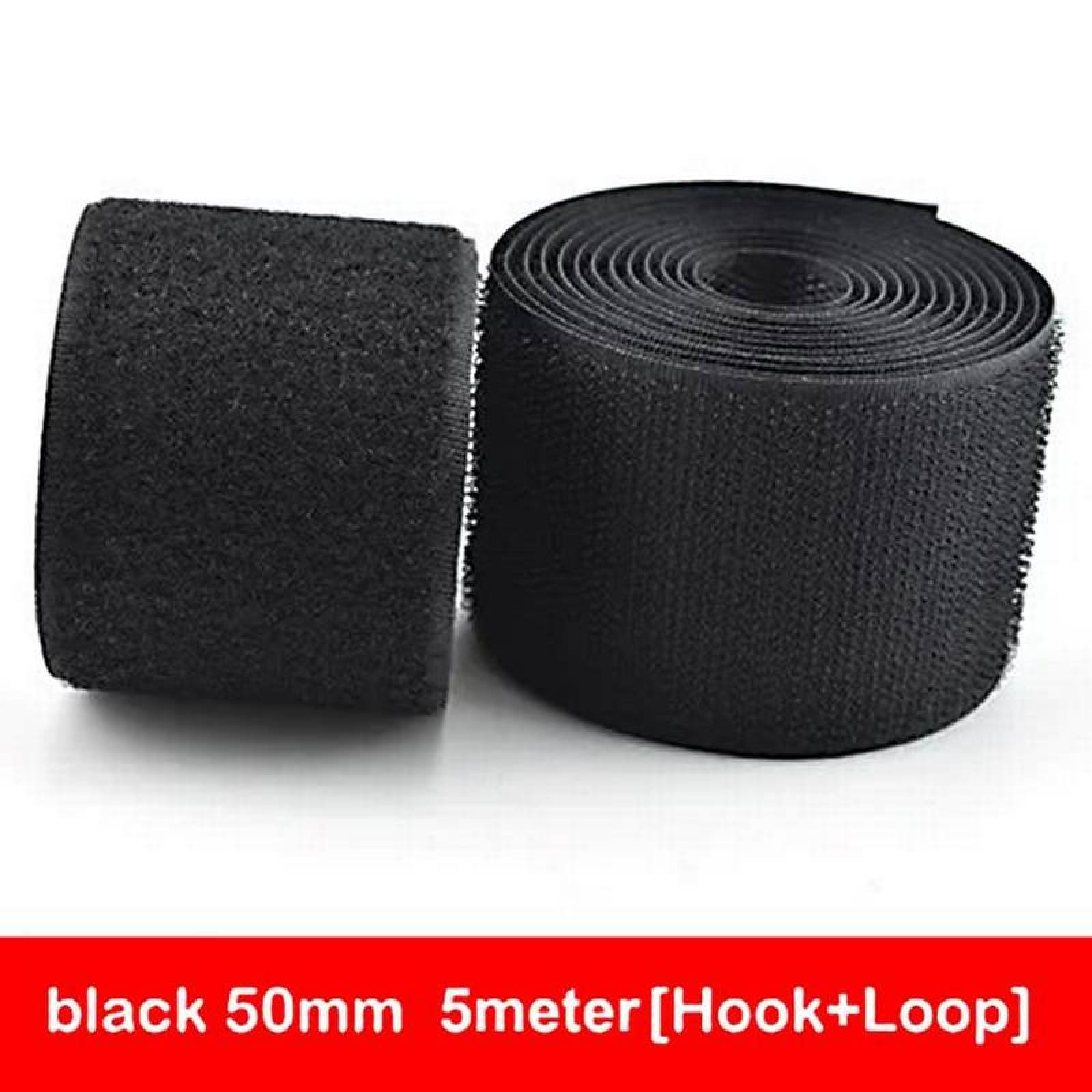 Rollo de Gancho y Ojal Grueso MXHLR-001-5 1 pza 50mm 5m Negro Rollo Velcro Hook Loop, HookLoop050B