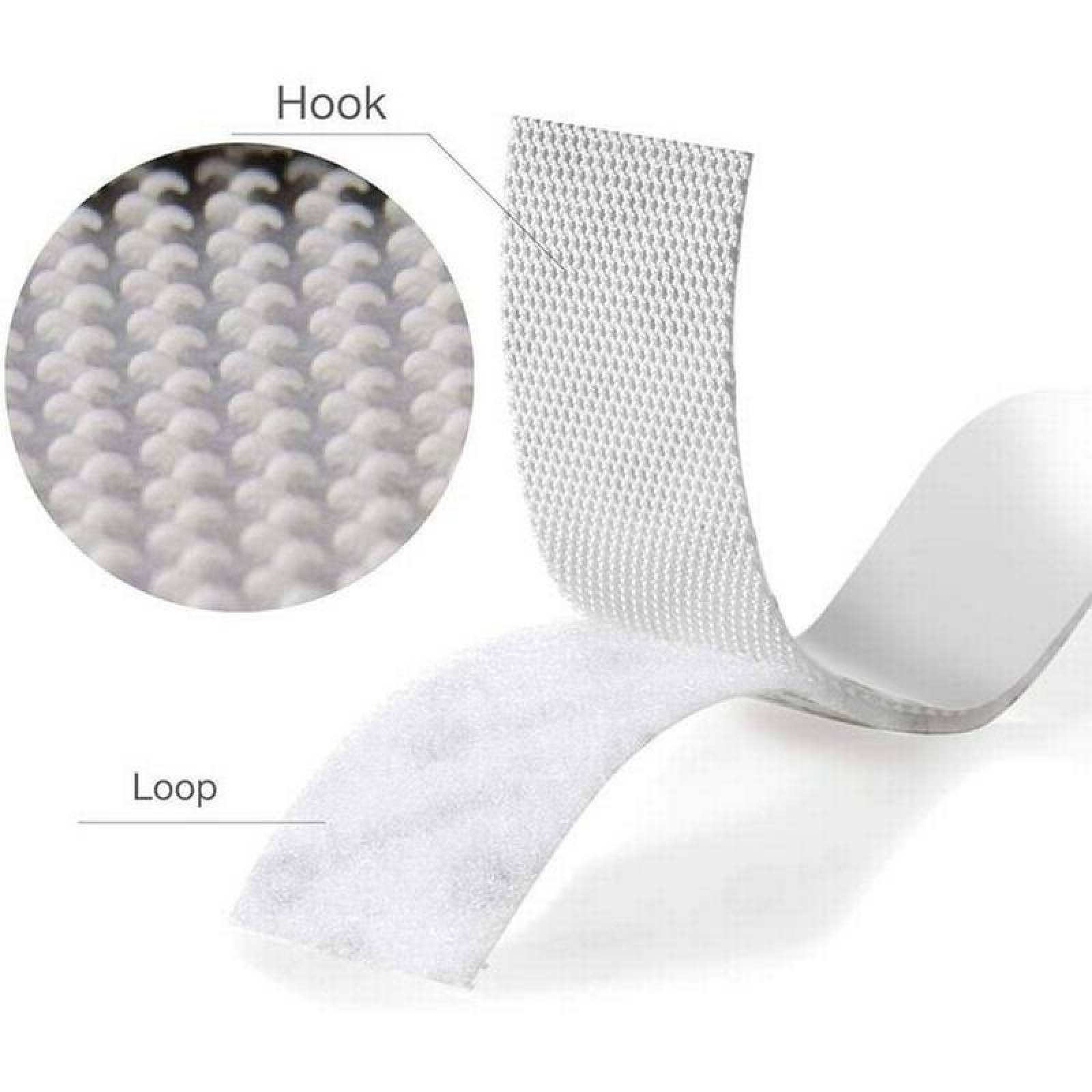 Rollo de Agarre Rápido Dos Partes MXHWB-005-5 5 pzas 16mm 5m Blanco Rollo Velcro Hook Loop, HookLoop016W