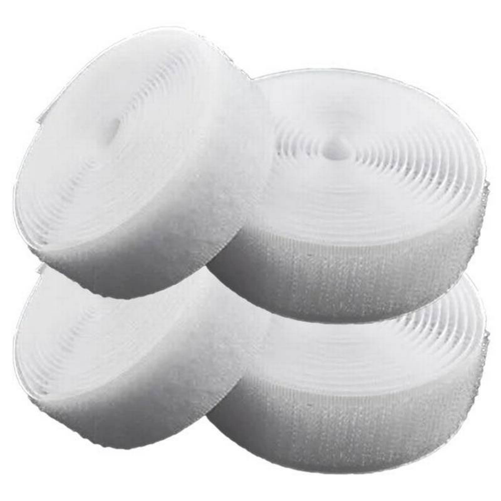 Gancho y Bucle para Coser MXHWD-002-5 2 pzas 25mm 5m Blanco Rollo Velcro Hook Loop, HookLoop025W
