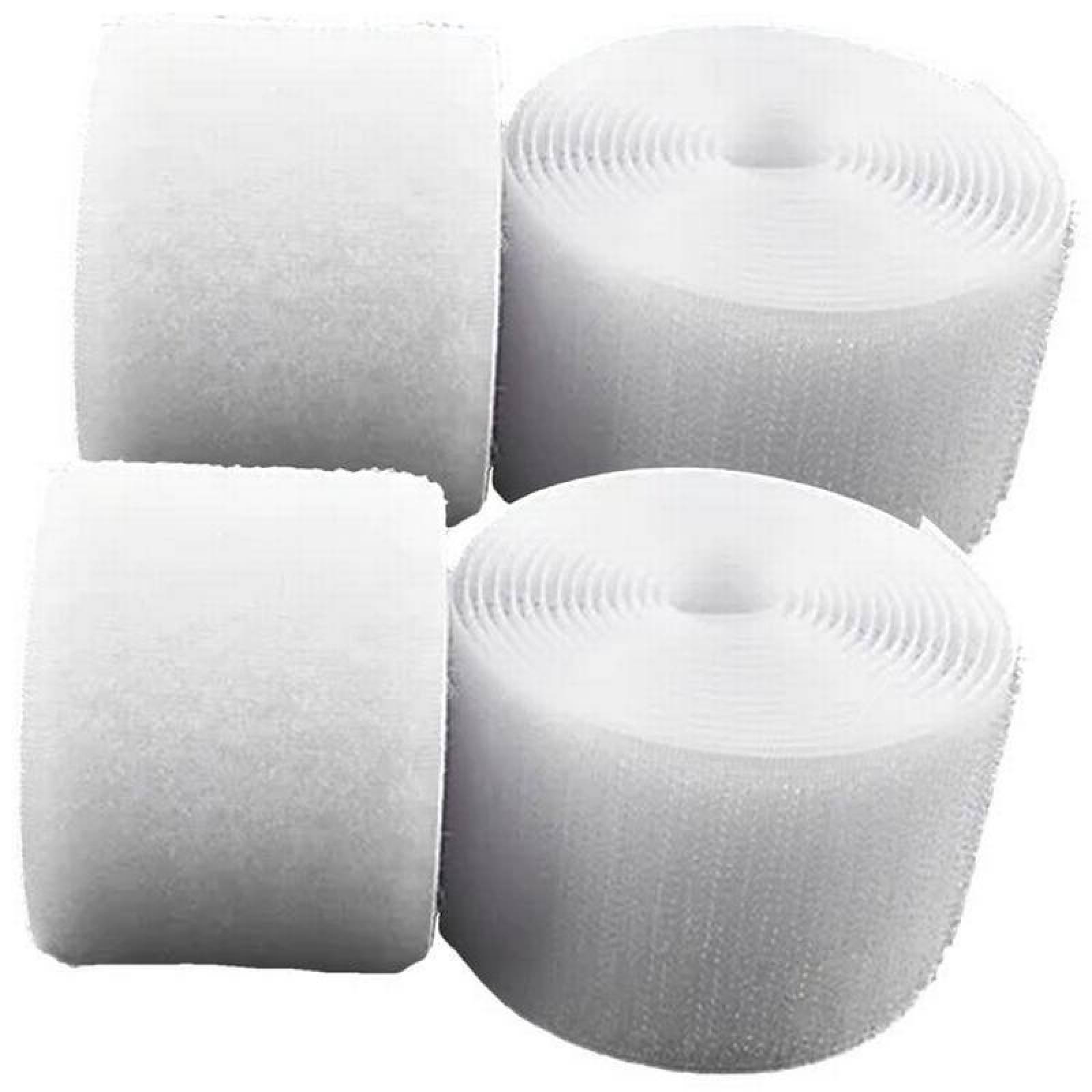 Cinta Bucle y Gancho Artesanias MXHWH-002-5 2 pzas 50mm 5m Blanco Rollo Velcro Hook Loop, HookLoop050W