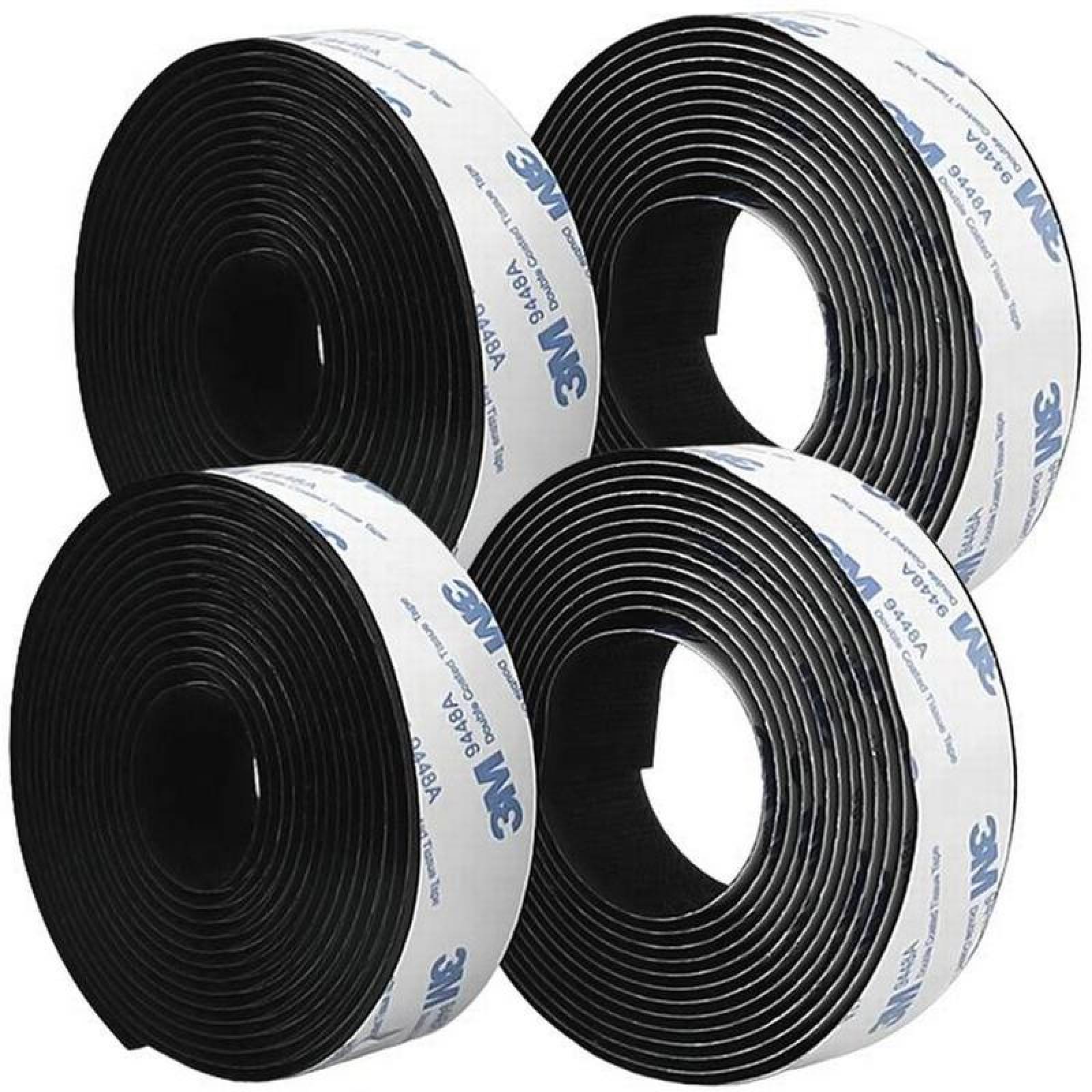 Cierres Gruesos de Gancho de Tela MXVKP-002-6 2 pzas 25mm 1m Negro Rollo Velcro Adhesivo Hook Loop, VelkroxPro025B