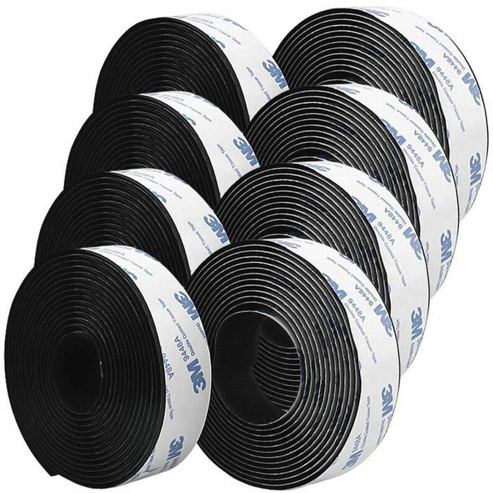 Gancho y Felpa de Uso Fácil MXVKP-004-4 4 pzas 25mm 1m Negro Rollo Velcro Adhesivo Hook Loop, VelkroxPro025B