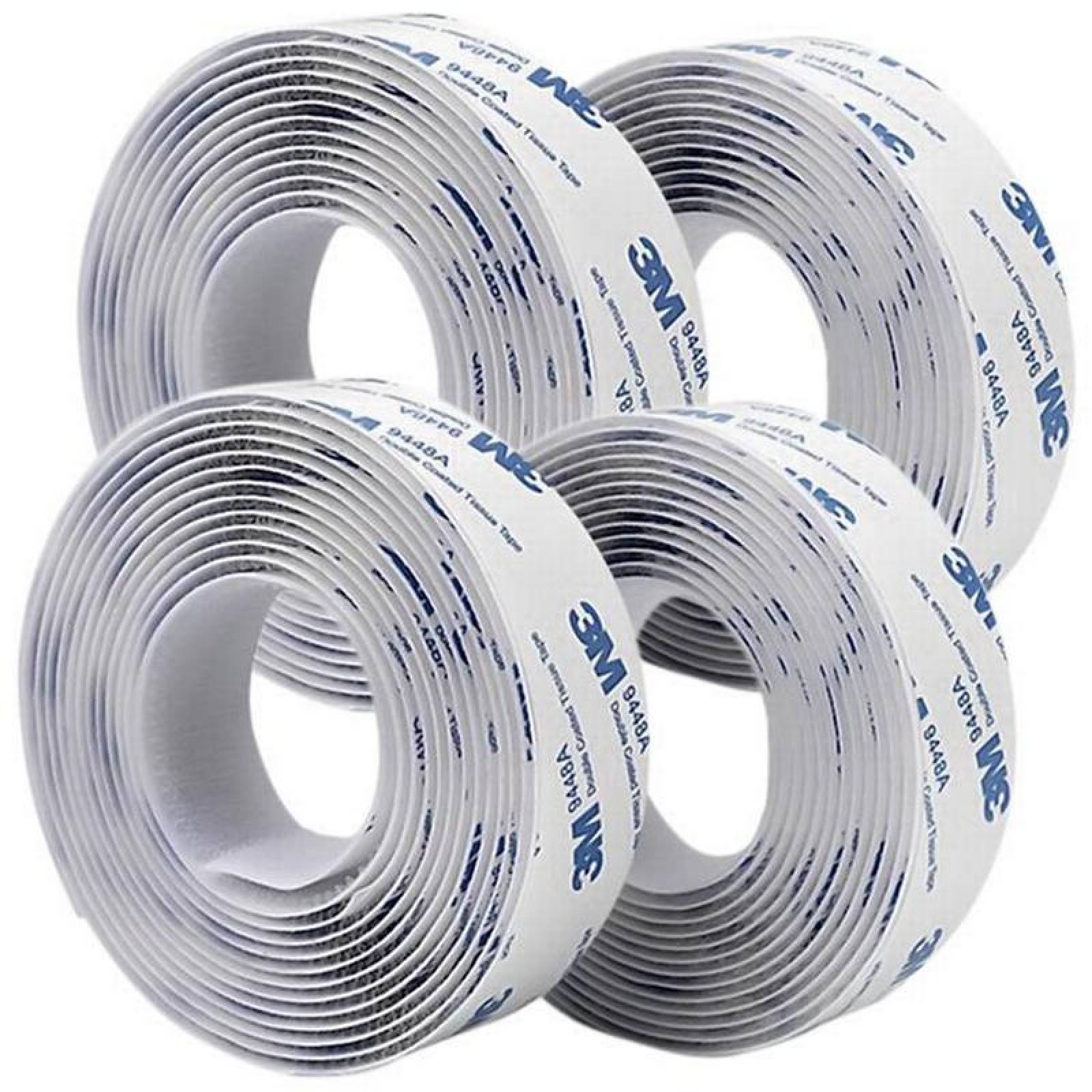 Bucle y Gancho con Pegamento MXVPO-002-6 2 pzas 25mm 1m Blanco Rollo Velcro Adhesivo Hook Loop, VelkroxPro025W