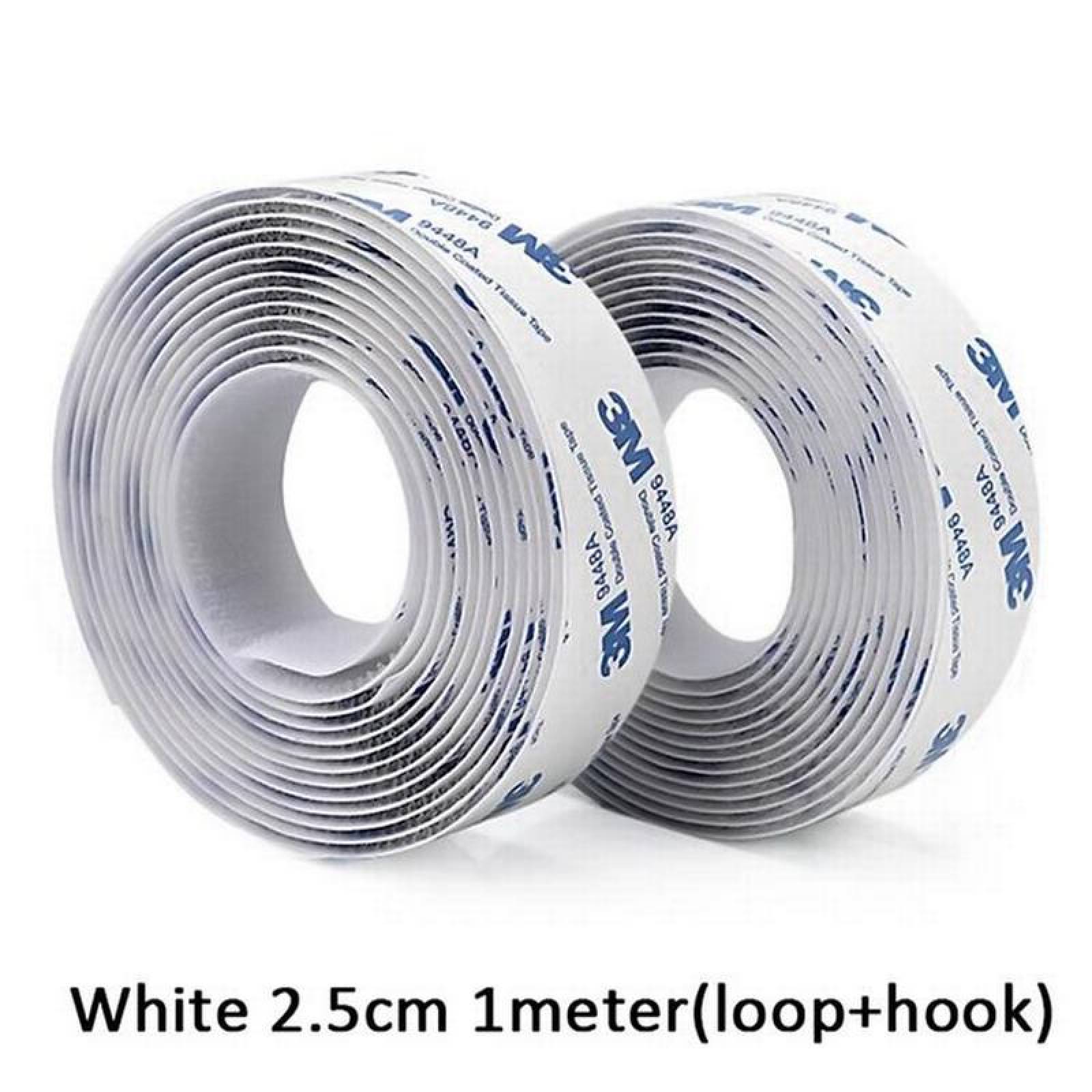 Cinta de Sujeción de Gancho y Bucle MXVPO-003-4 3 pzas 25mm 1m Blanco Rollo Velcro Adhesivo Hook Loop, VelkroxPro025W