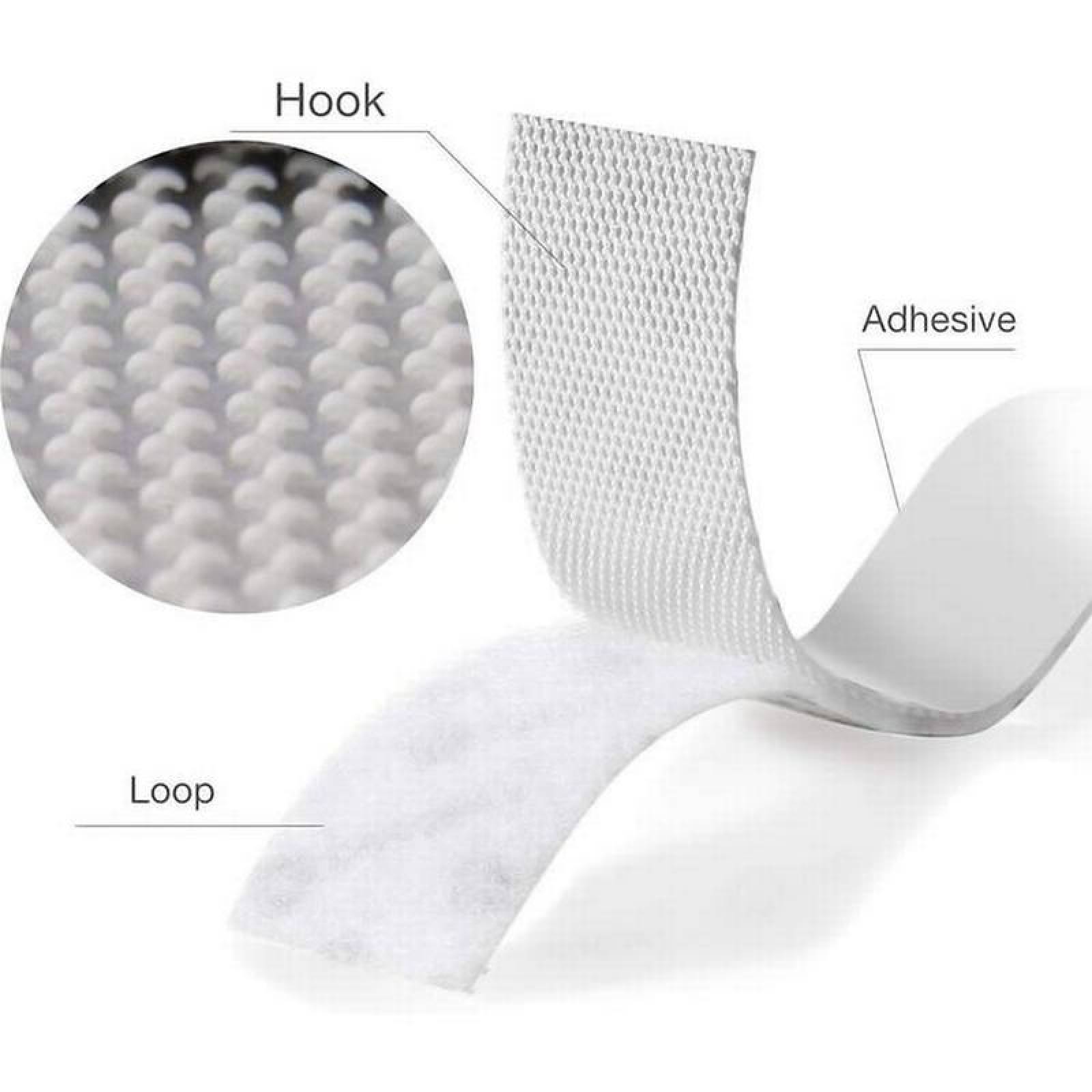 Cinta de Sujeción de Gancho y Bucle MXVPO-003-4 3 pzas 25mm 1m Blanco Rollo Velcro Adhesivo Hook Loop, VelkroxPro025W