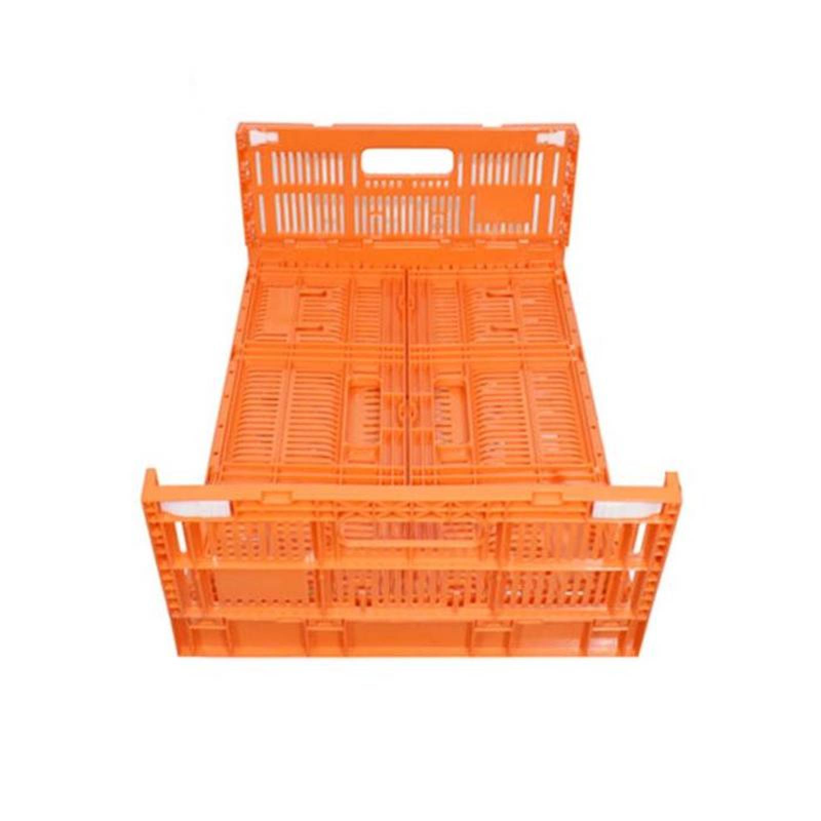 Cajas Colapsable de Plástico MXHXB-007 1 Pza 21kg 40x60x21cm Apilable y Colapsable Polietileno Color Naranja, MechaBox