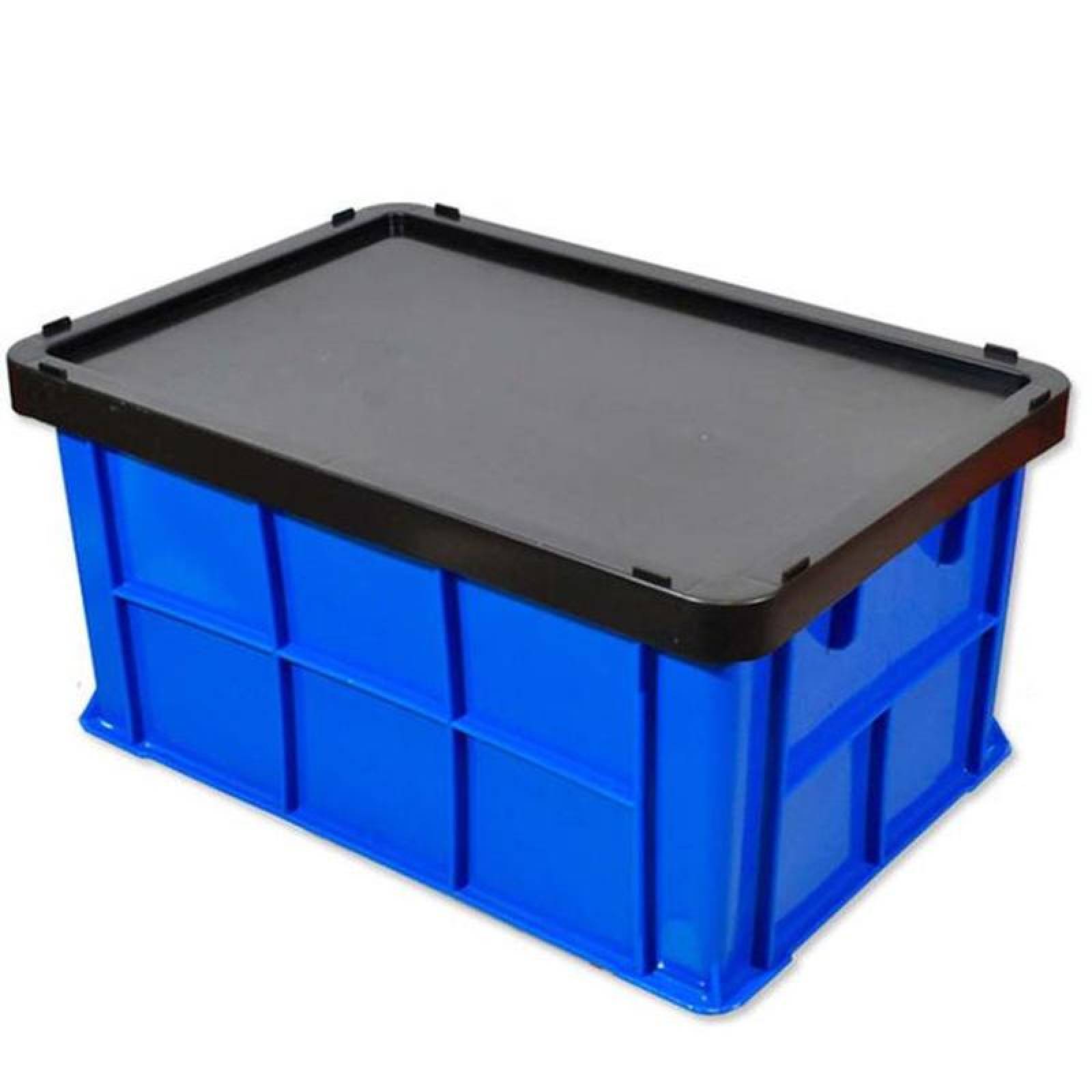 Organizador Caja Apilable Uso Rudo MXKLB-001-14 1 Pza 15kg 50x34x27cm Apilable Polietileno Color AzulNegro, Bluck