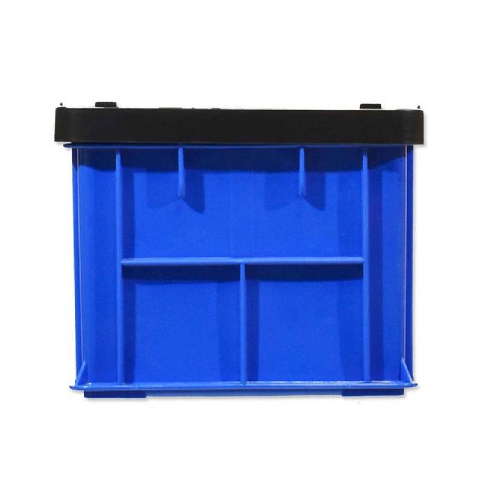 Contenedor de Plástico Uso Rudo MXKLB-002-1 2 Pzas 15kg 50x34x27cm Apilable Polietileno Color AzulNegro, Bluck