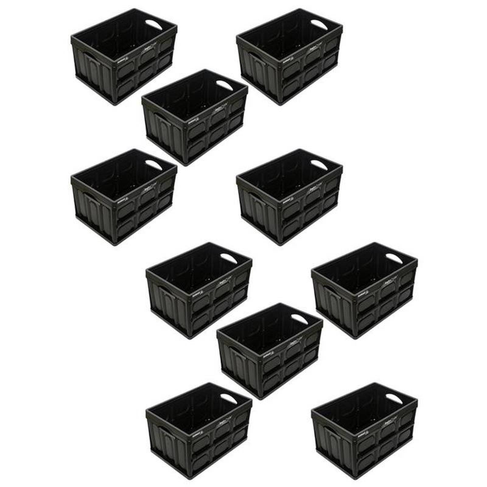 Organizadora para Objetos Grandes MXLCX-006-5 10 Pzas 45kg 53x36x29cm Apilable y Colapsable Polietileno Color Negro, InstaTrunk
