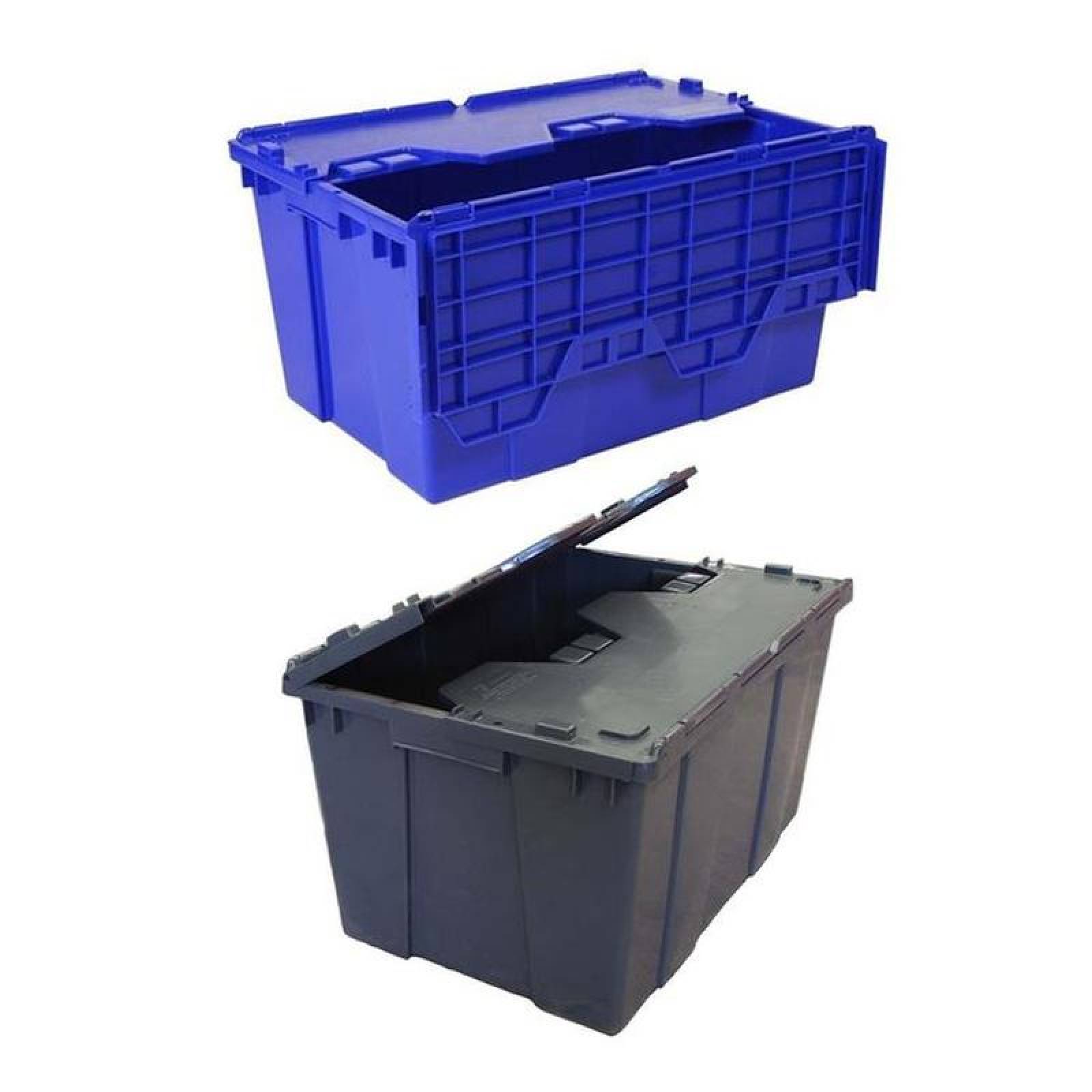 Contenedor de Almacén MXXCR-001-1 1 Pza 35kg 60x50x32cm Apilable Bisagras Polietileno Color Gris, BoxArch35