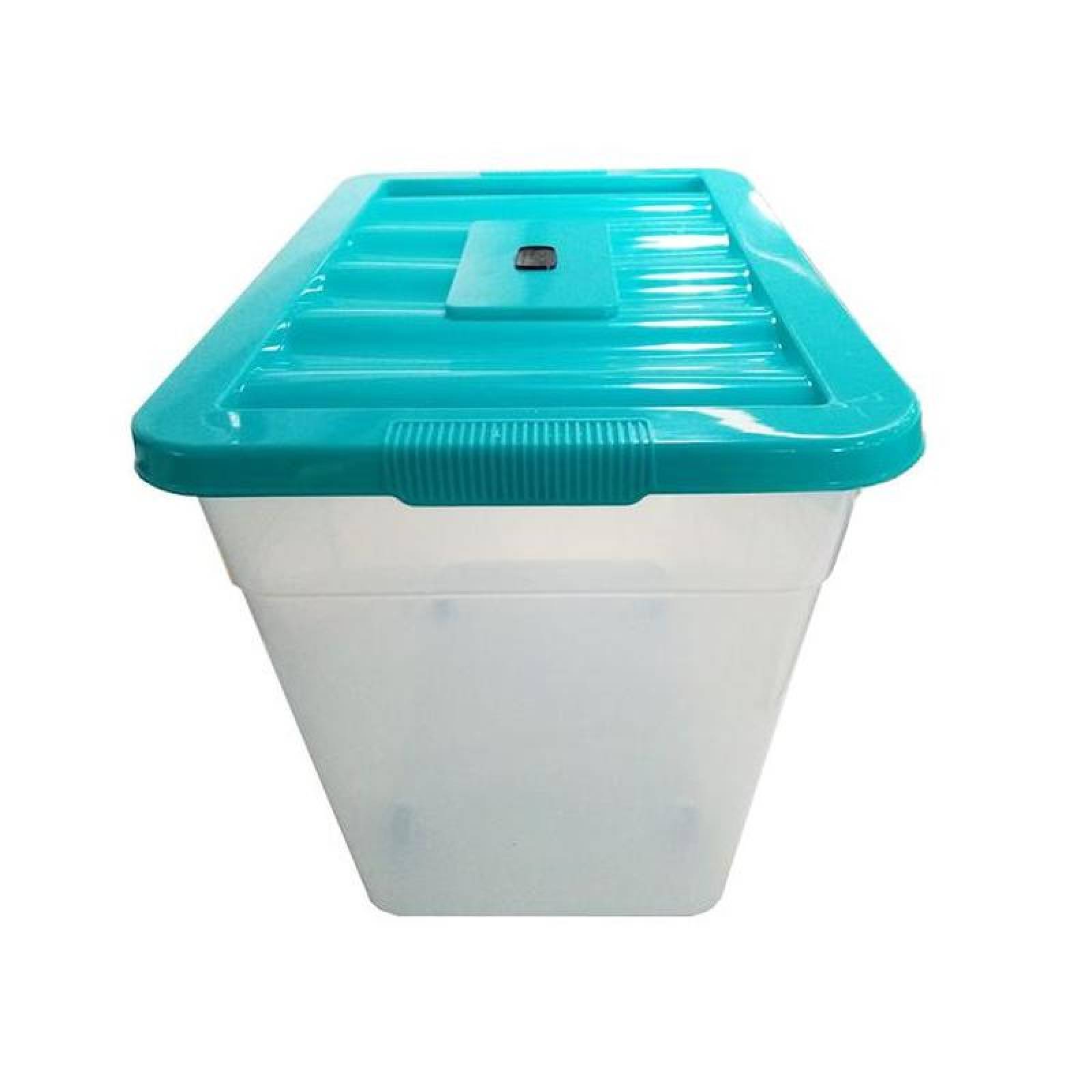 Caja rápida de trasportar MXXPT-002-3 2 Pzas 78 Lt 54x38x46cm Apilable y Anidable Polipropileno Color Turquesa, BoxTic