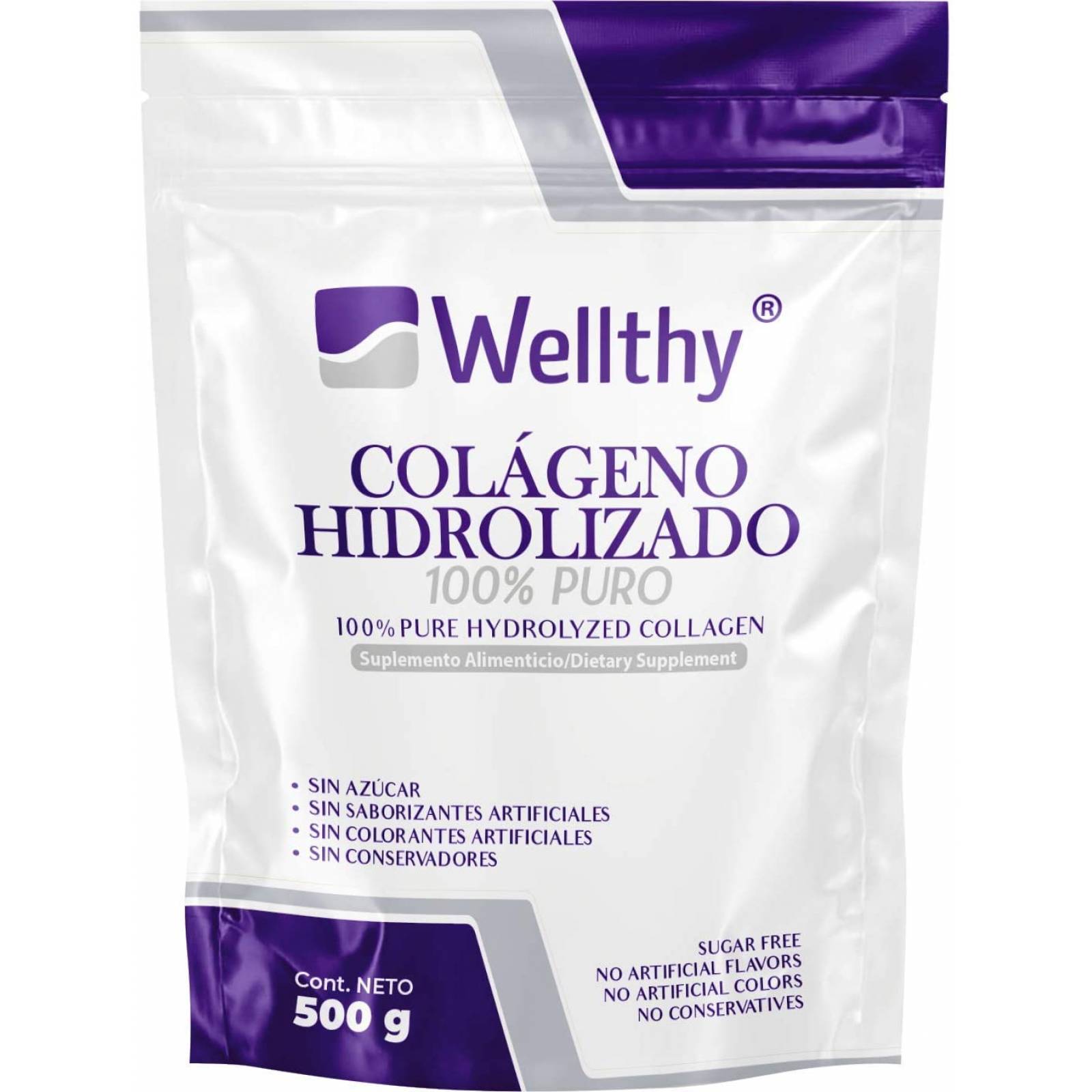 Colageno hidrolizado 100% puro Wellthy 500gr