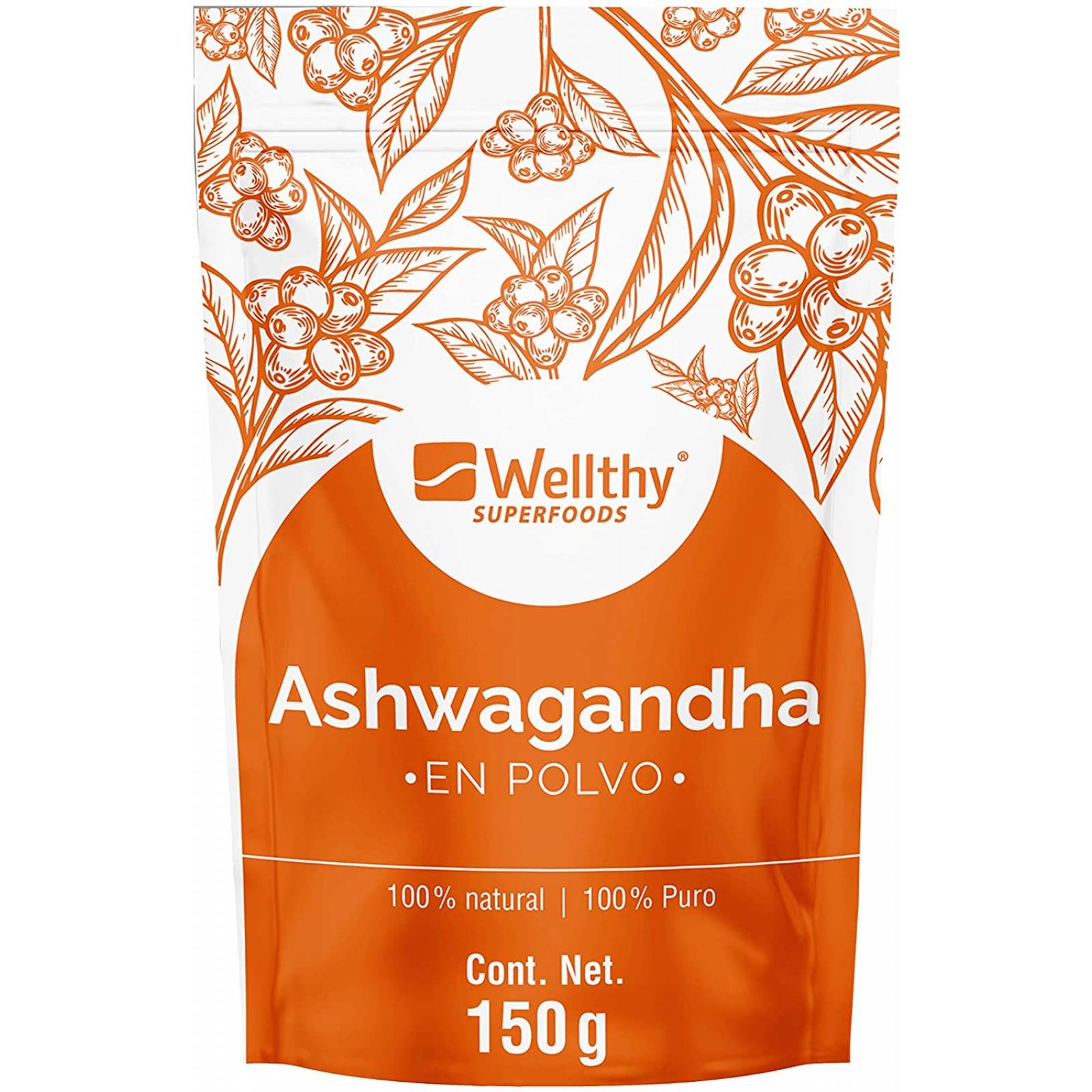 ASHWAGANDHA (150g) en polvo 100% natural Wellthy Superfoods