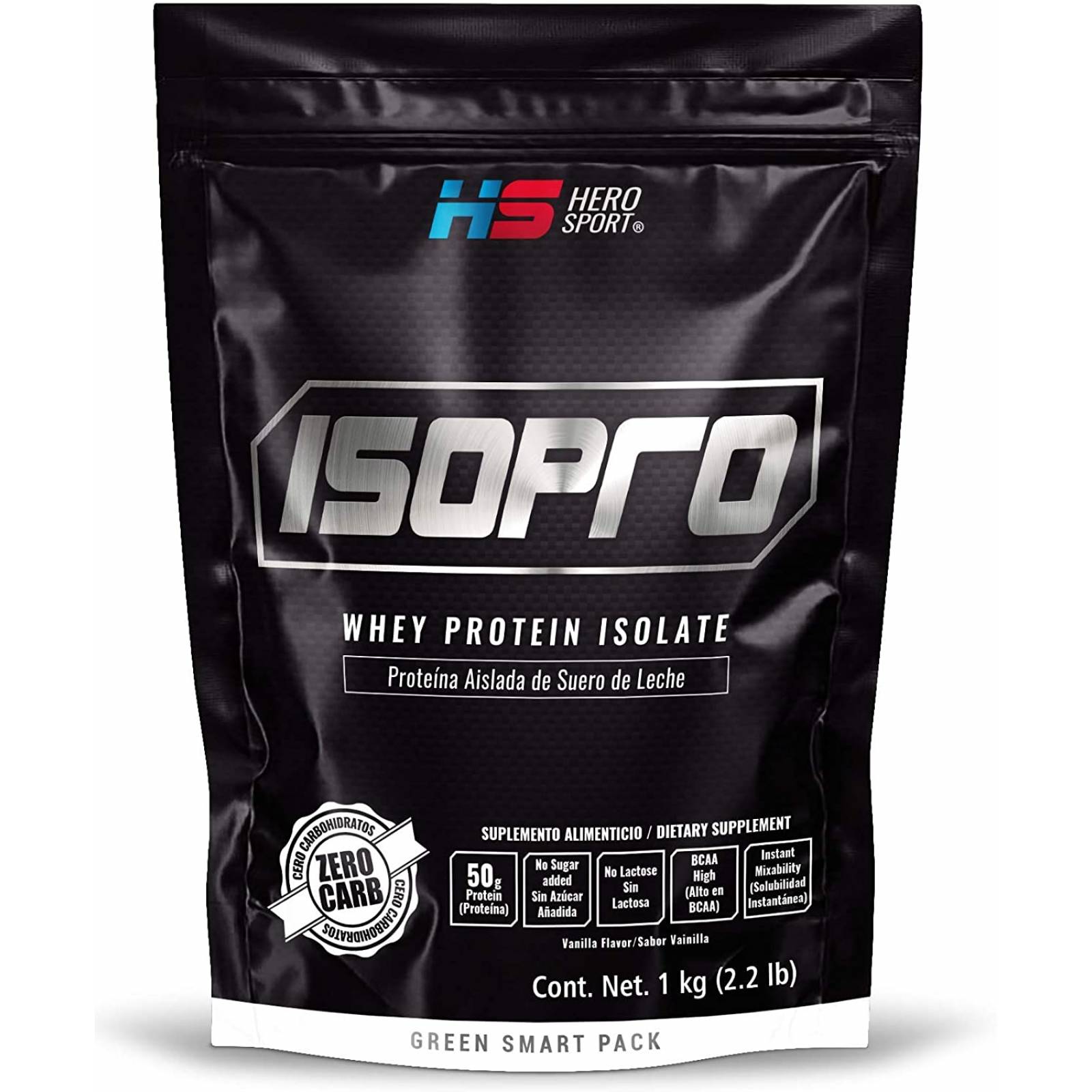 ISO PRO Whey protein 50 gr (Proteína aislada de suero de leche) CERO carbs 1 KG Hero Sport