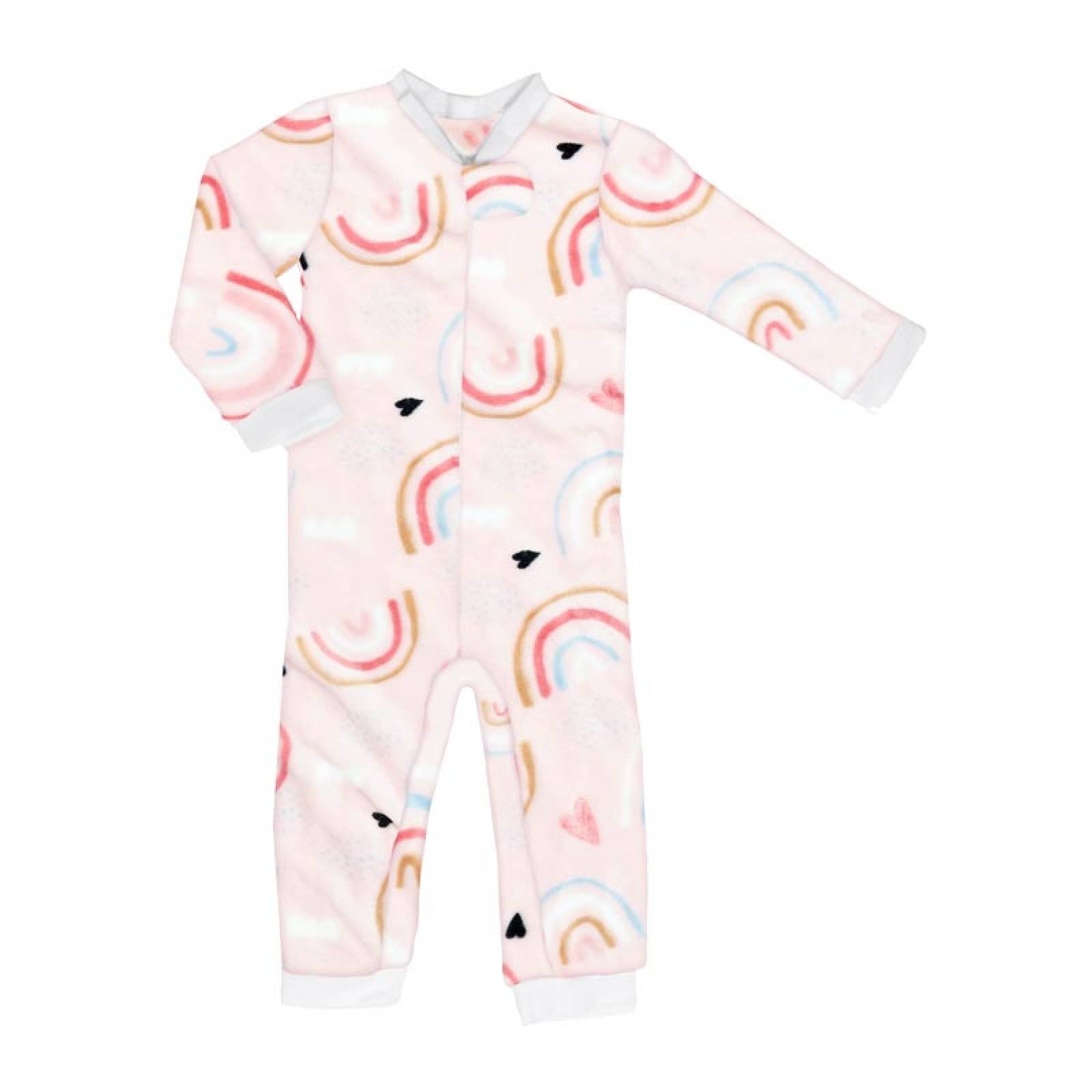 Pijama ultrasuave de microfibra para bebé y niña (mameluco)  Arcoíris