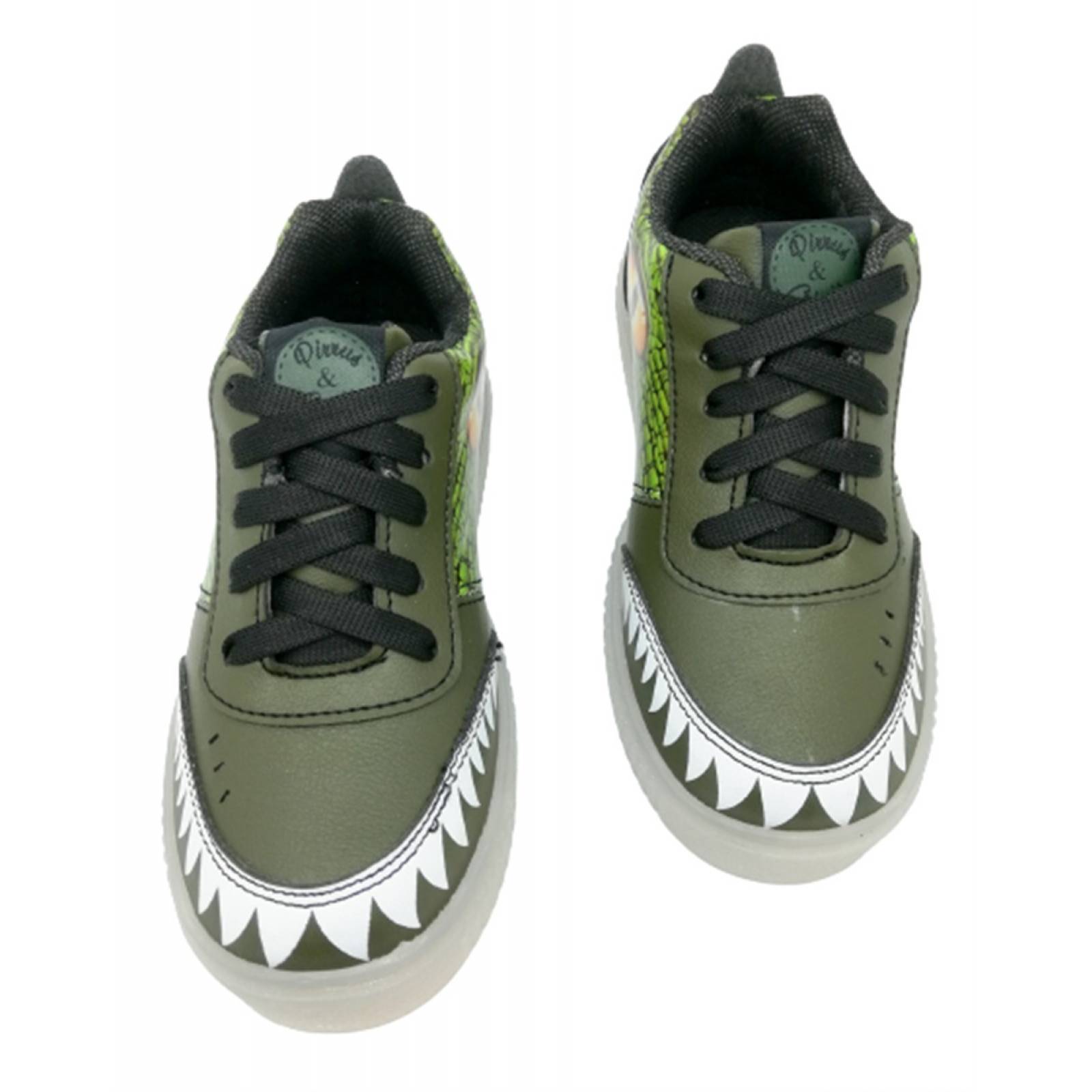Tenis dinosaurio rex luces leds casual comodos ligeros 770 15 al 21.