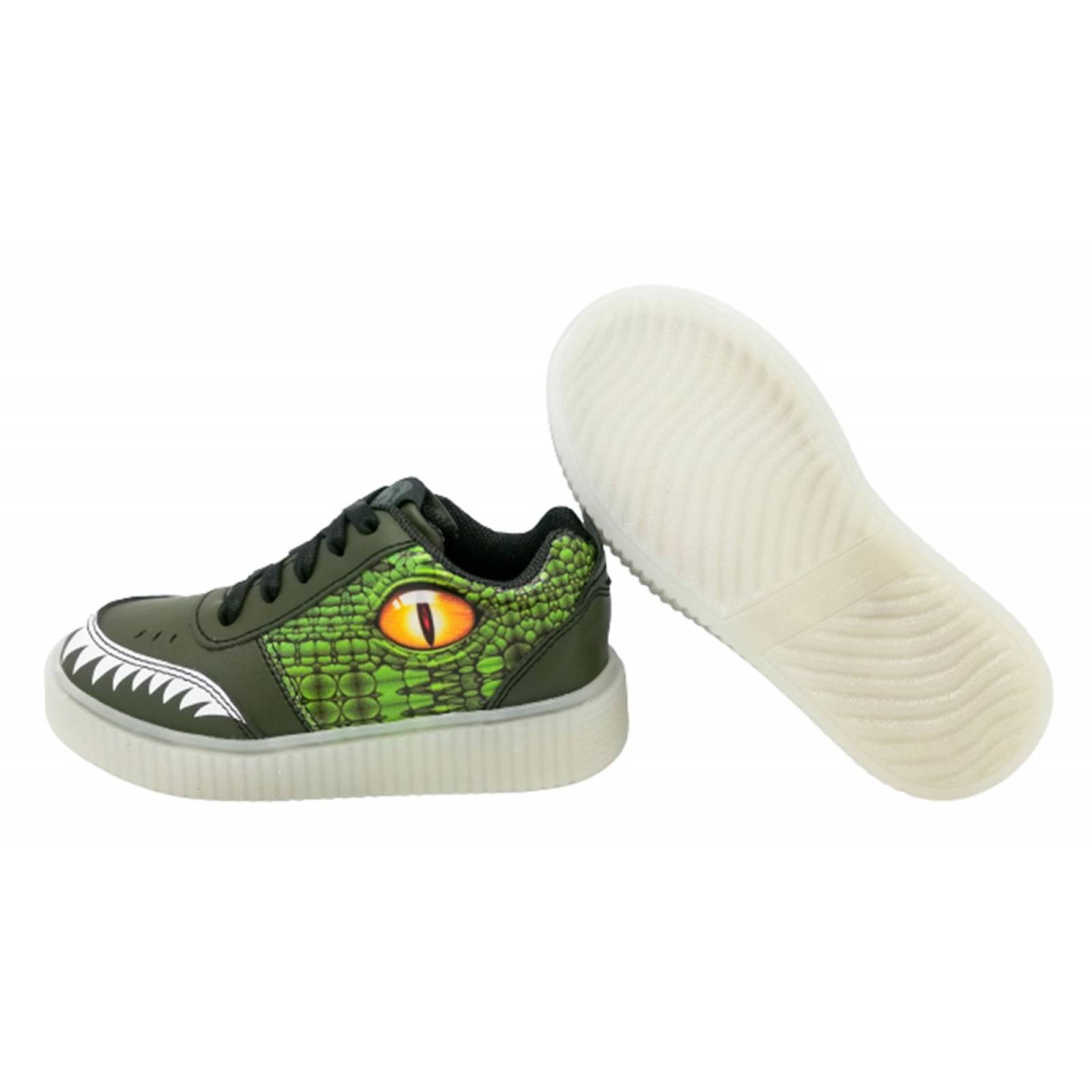 Tenis dinosaurio rex luces leds casual comodos ligeros 770 15 al 21.