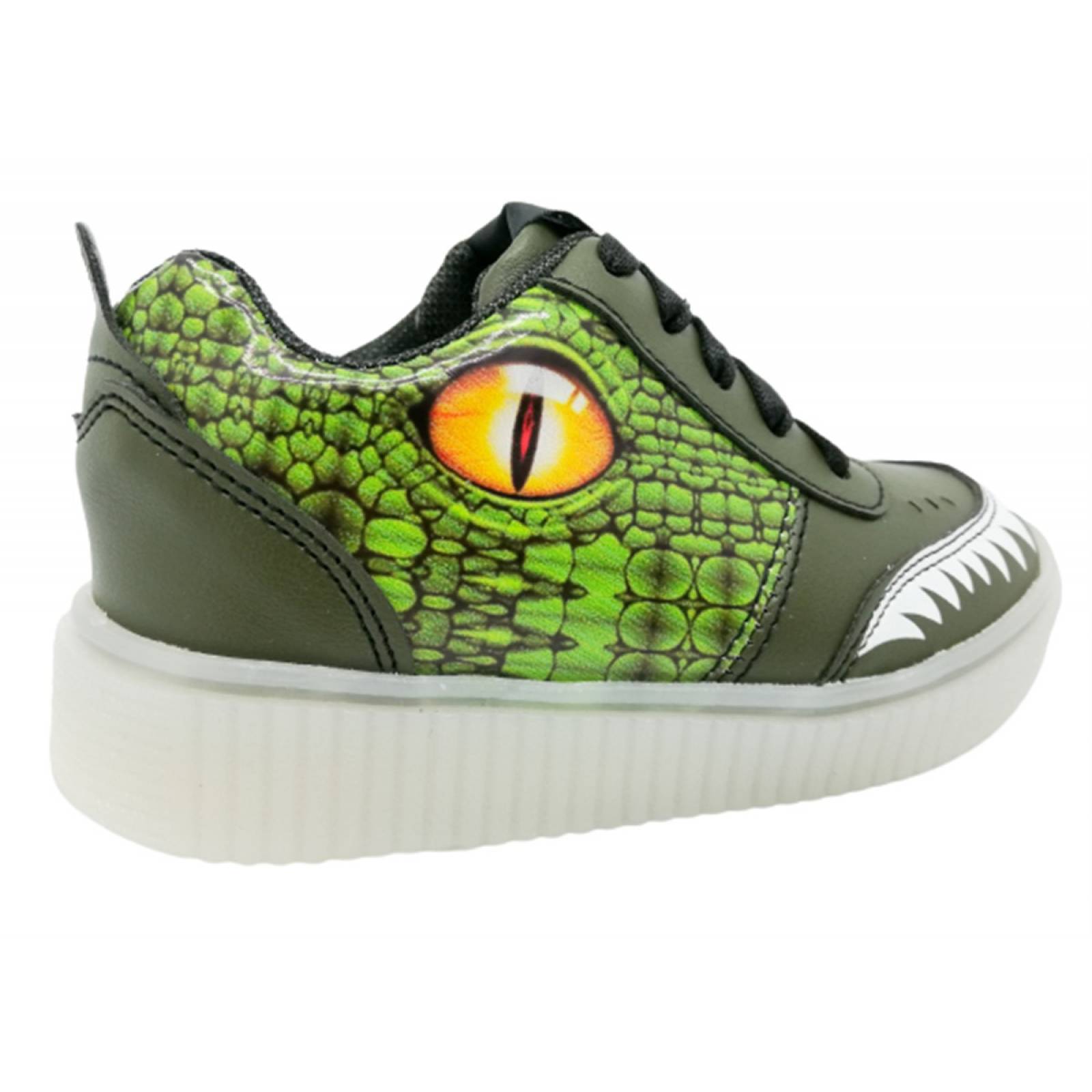 Tenis dinosaurio rex luces leds casual comodos ligeros 770 15 al 21.
