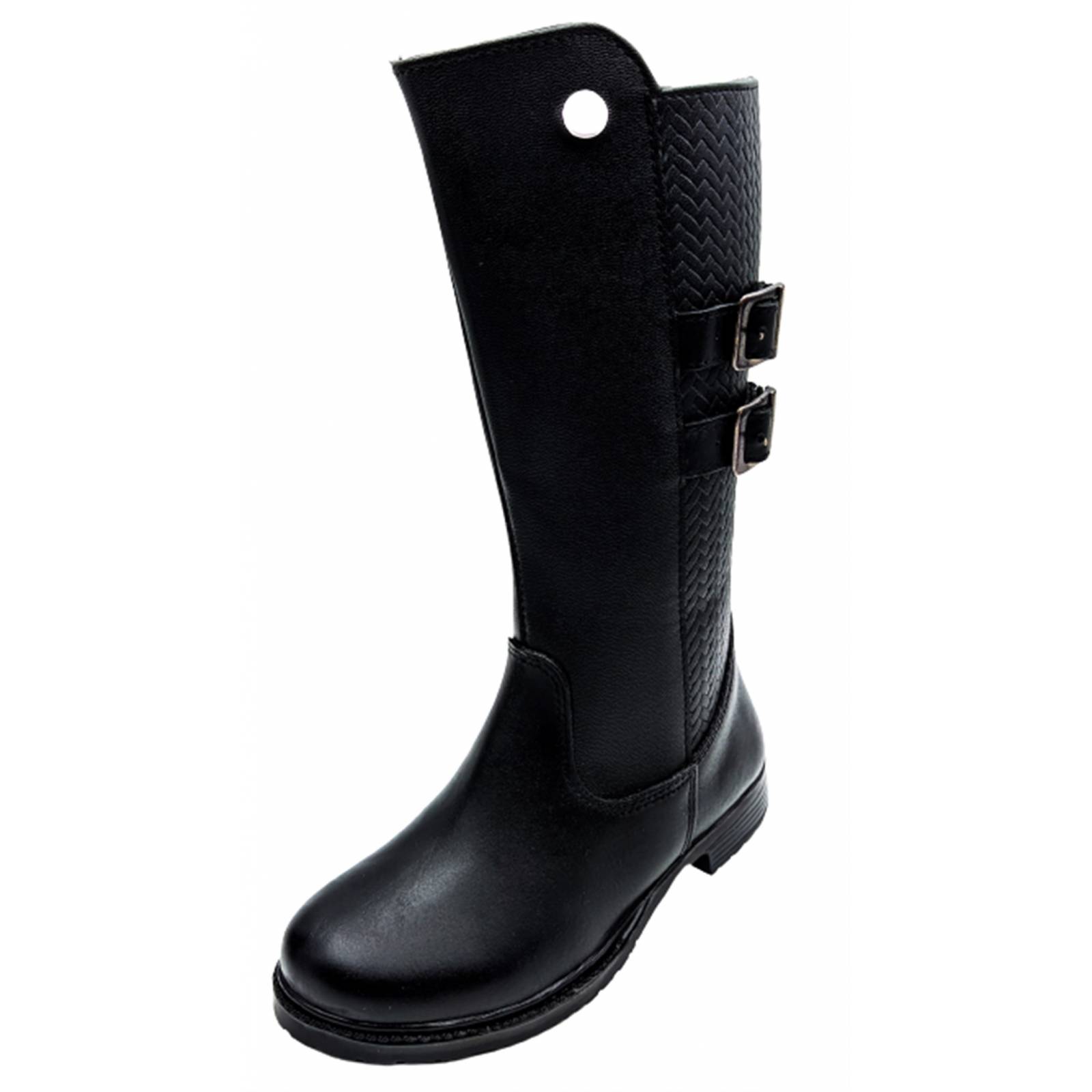 Bota Larga Niña Dama Moda 100% Piel 3354-N Negro 22 Al 26.