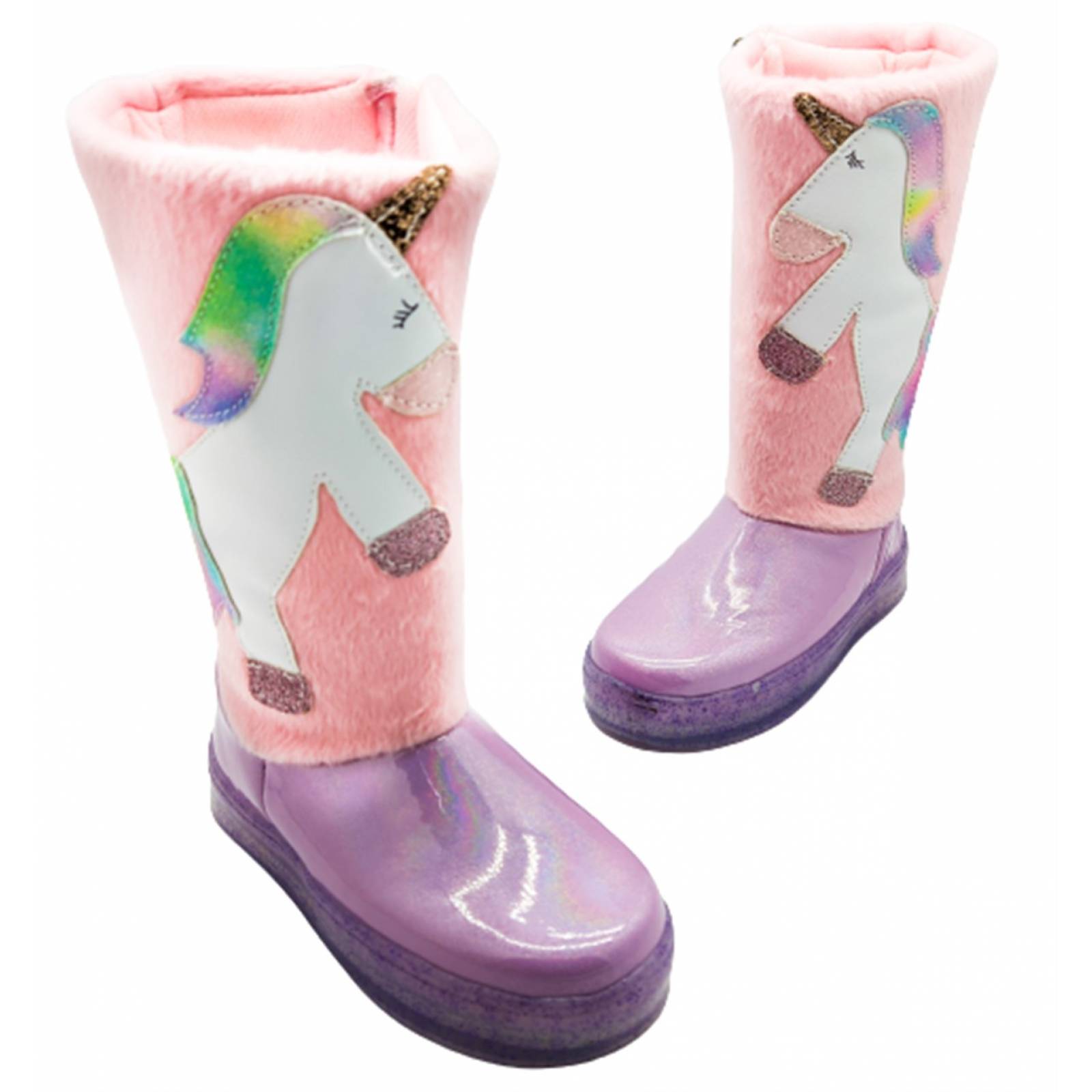 Bota Niña Unicornio Led Invierno Luces Larga Rosa 4009-LI (15.0 - 21.5).