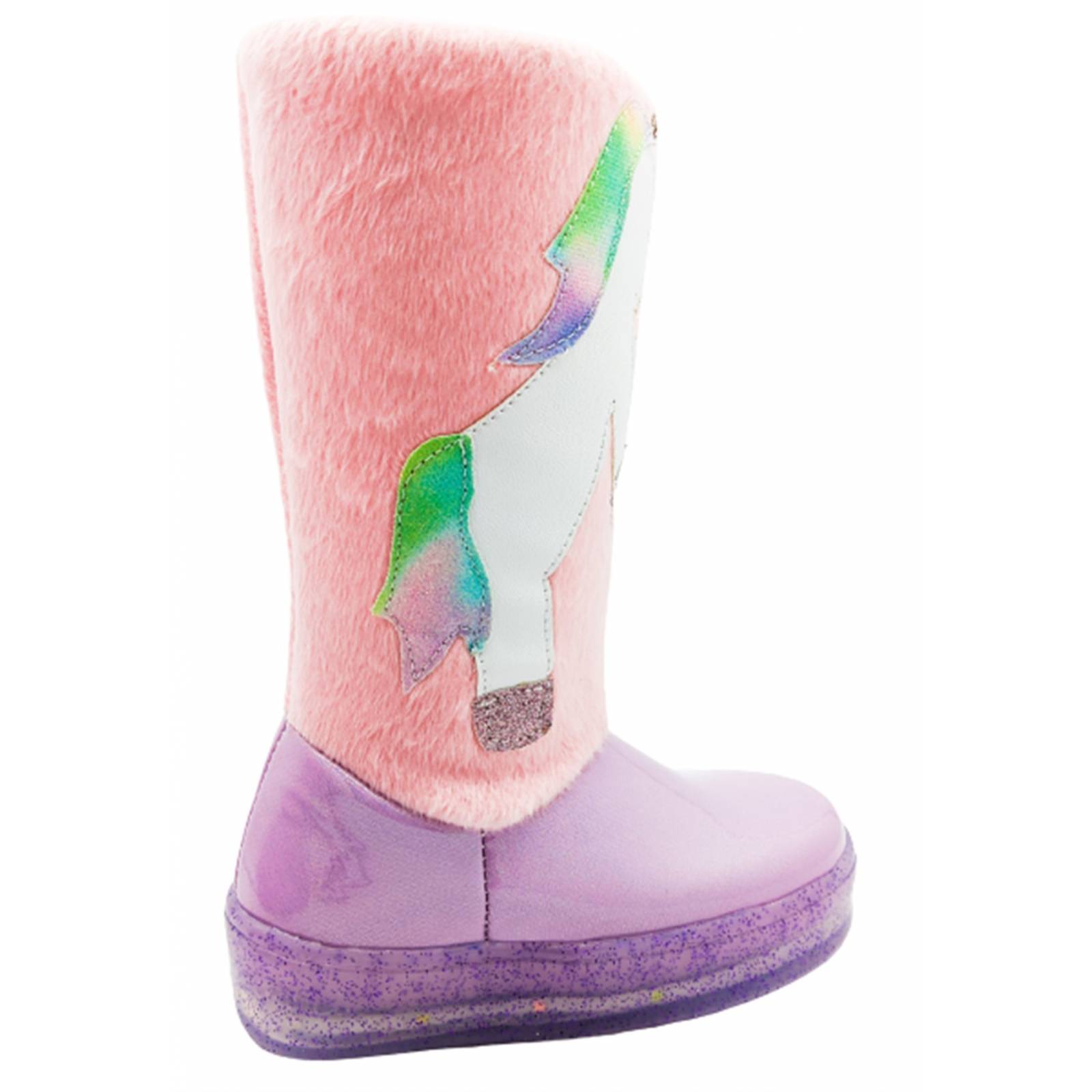 Bota Niña Unicornio Led Invierno Luces Larga Rosa 4009-LI (15.0 - 21.5).