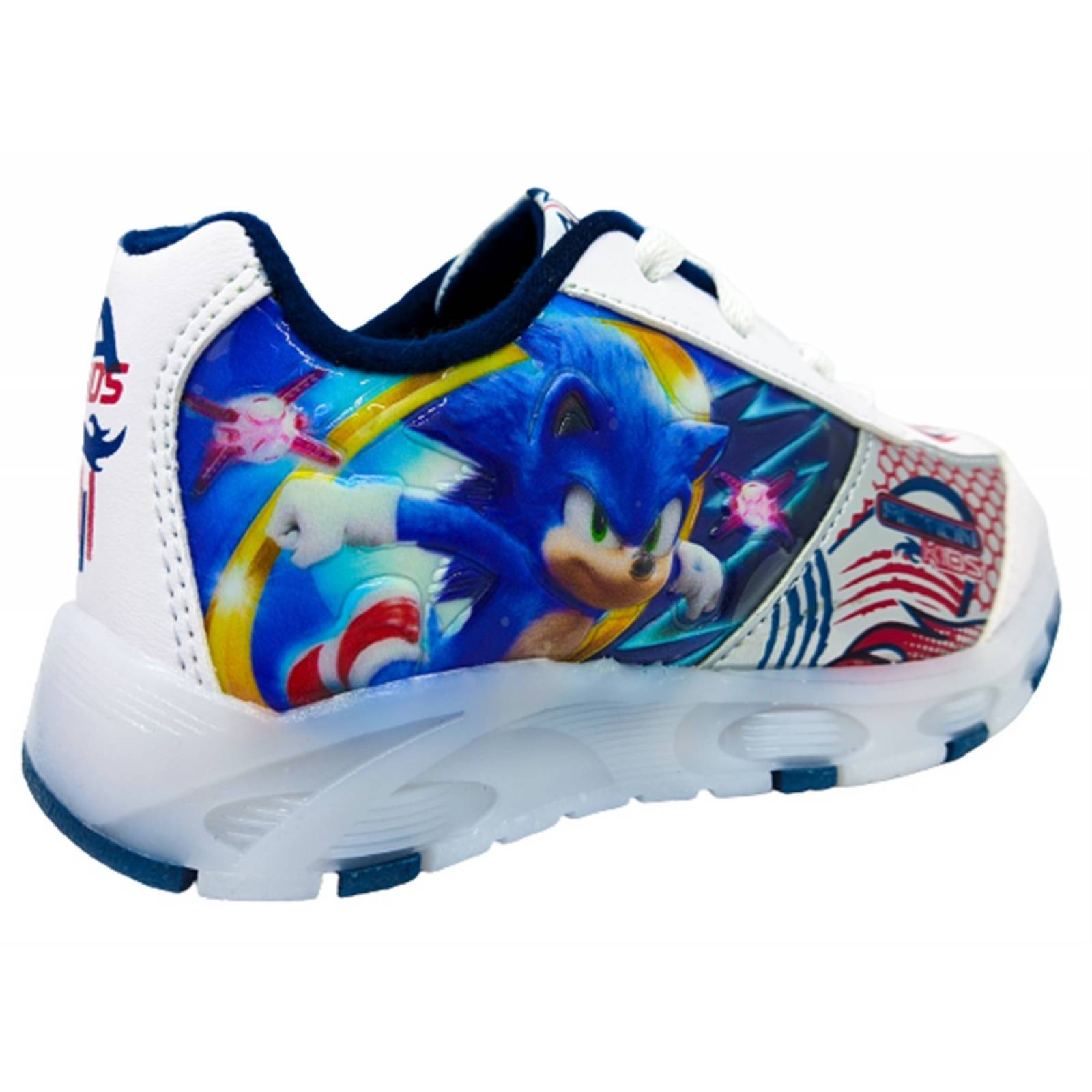 Tenis Niño Sonic Luces Led The Hedgehog Blanco Marino 750-bm (12.0 - 21.5)