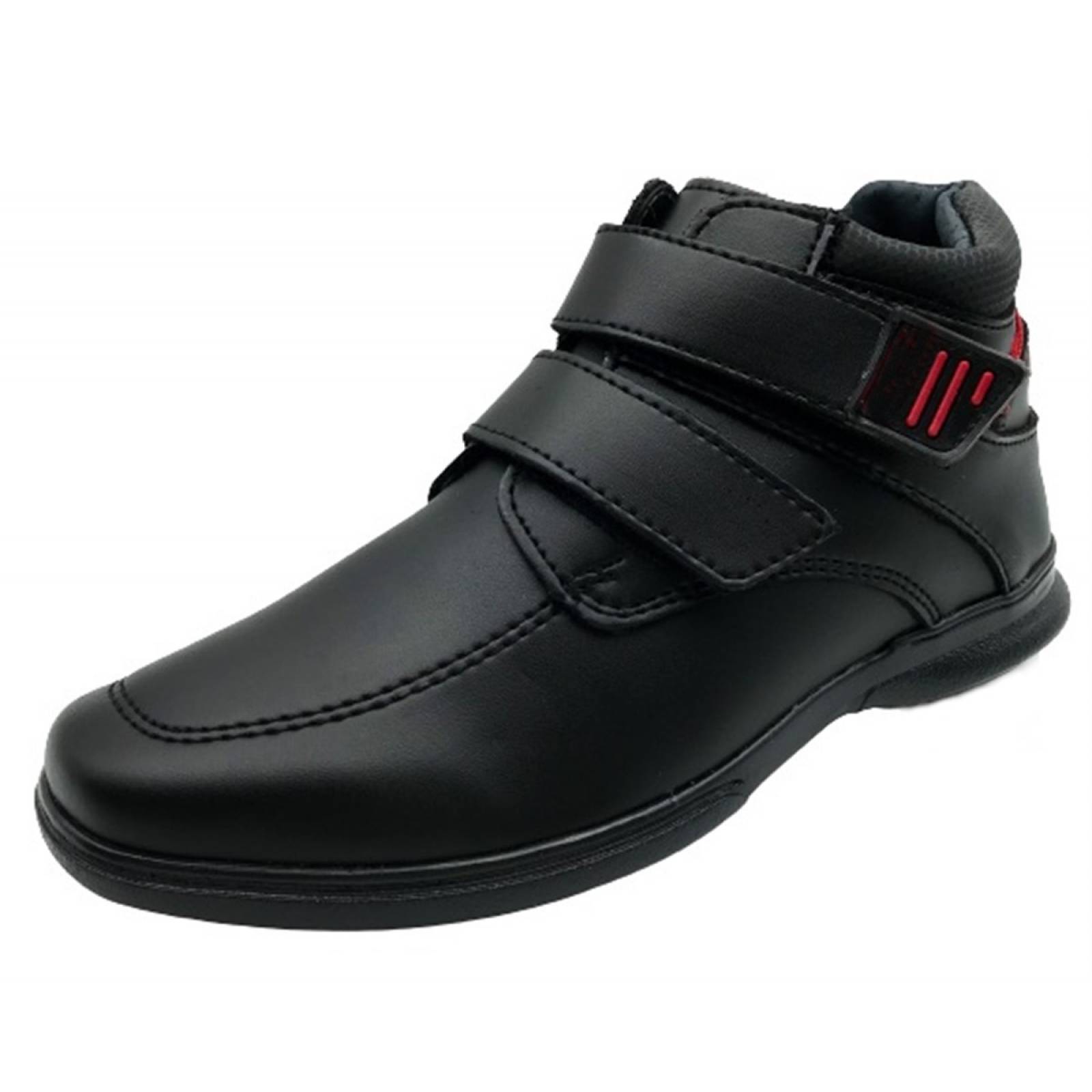 Zapato Bota Negro Niño Escolar Cosido Arco Ortopedico 4607-N (12.0 - 21.5)