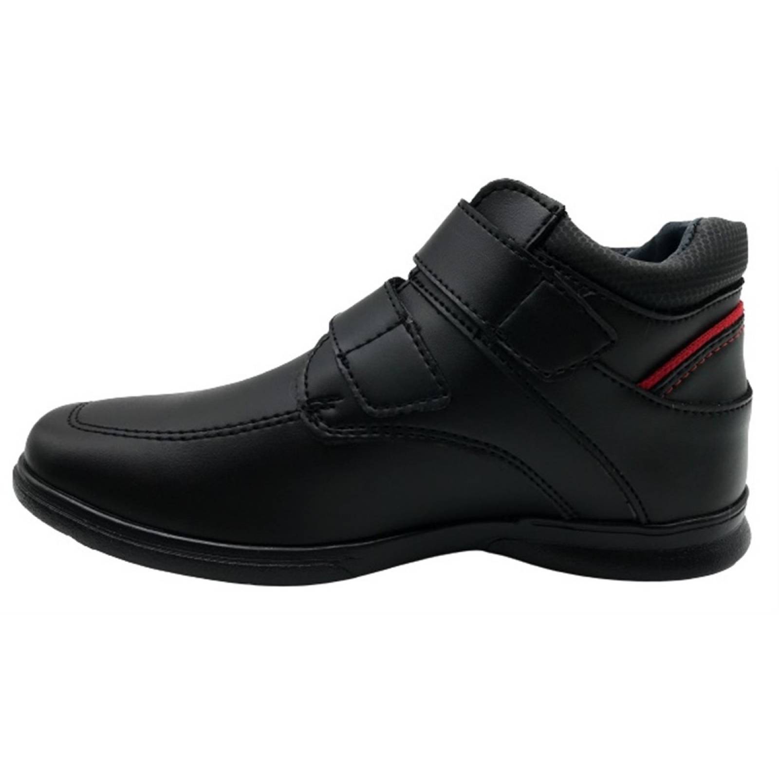 Zapato Bota Negro Niño Escolar Cosido Arco Ortopedico 4607-N (12.0 - 21.5)