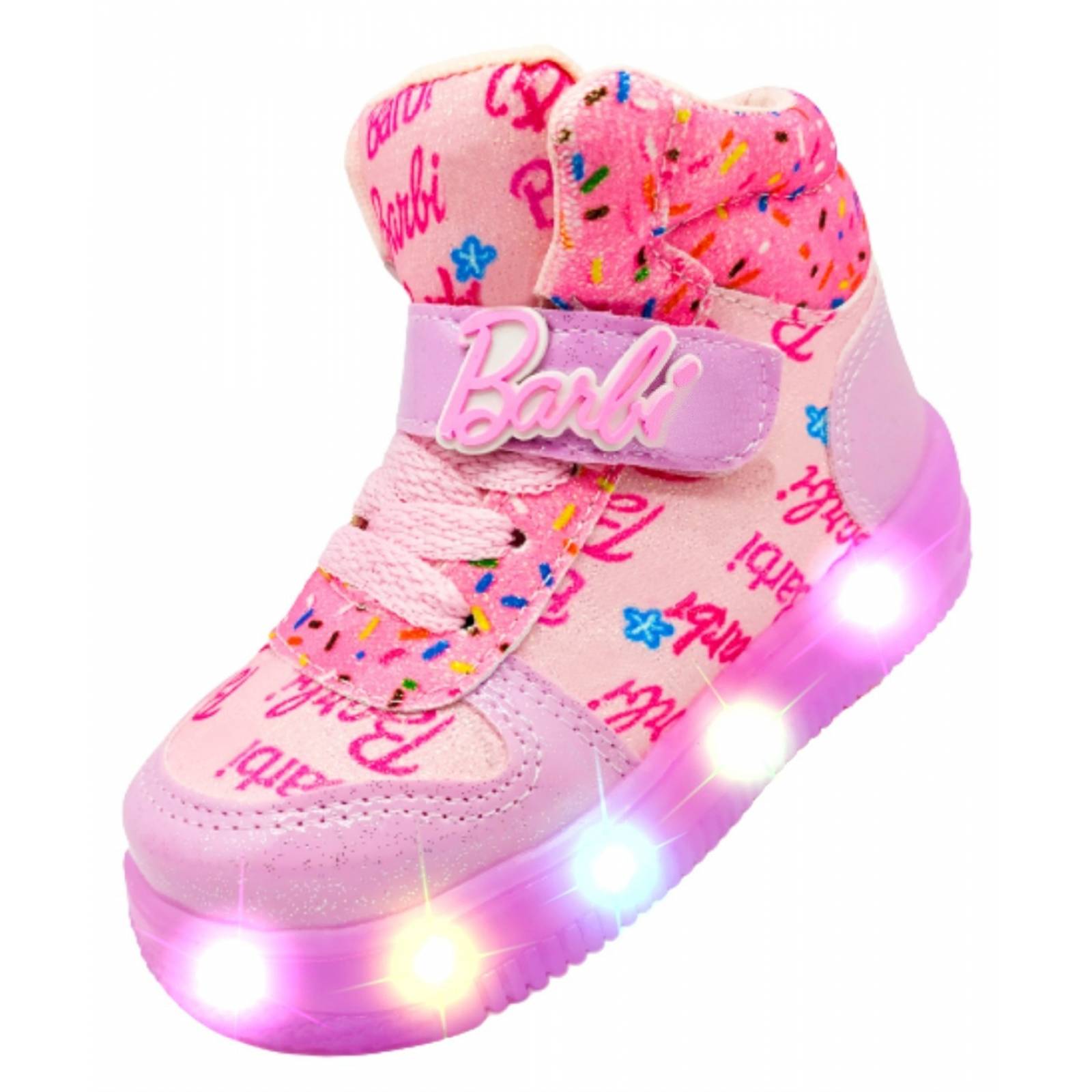 Tenis Niña Barbi Bota Luces Leds Sneaker Moda 181-r Rosa (12.0 - 21.5)