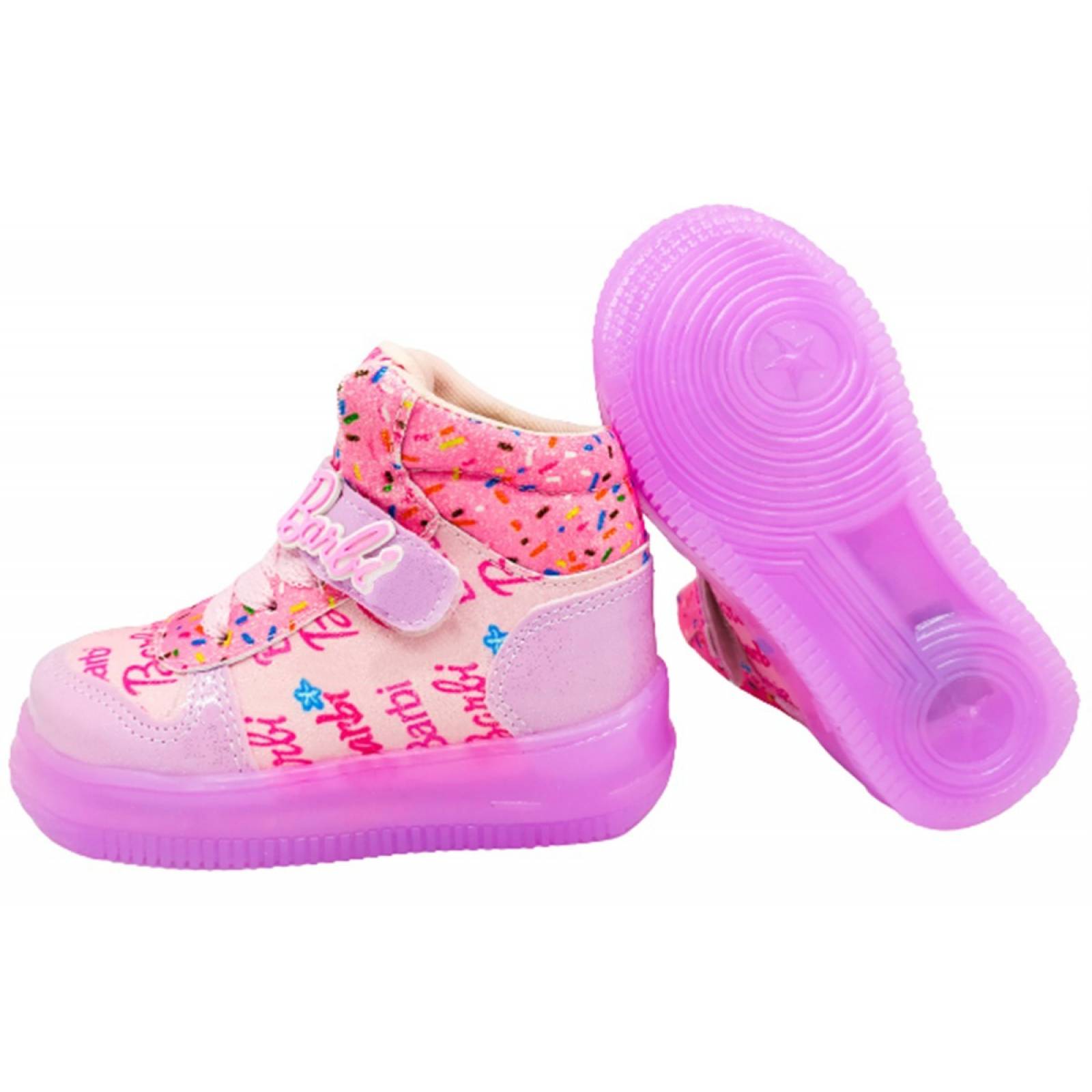 Tenis Niña Barbi Bota Luces Leds Sneaker Moda 181-r Rosa (12.0 - 21.5)