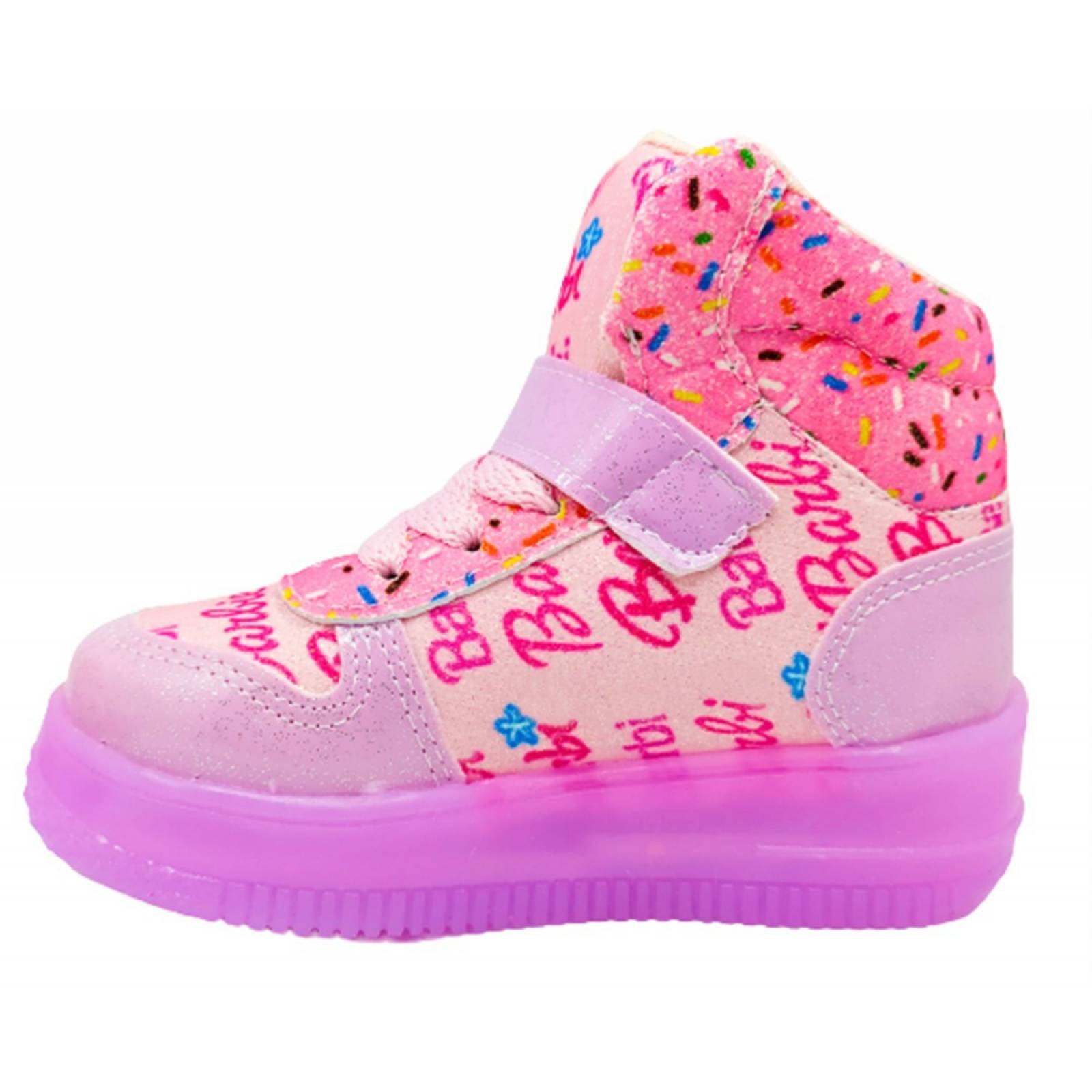 Tenis Niña Barbi Bota Luces Leds Sneaker Moda 181-r Rosa (12.0 - 21.5)