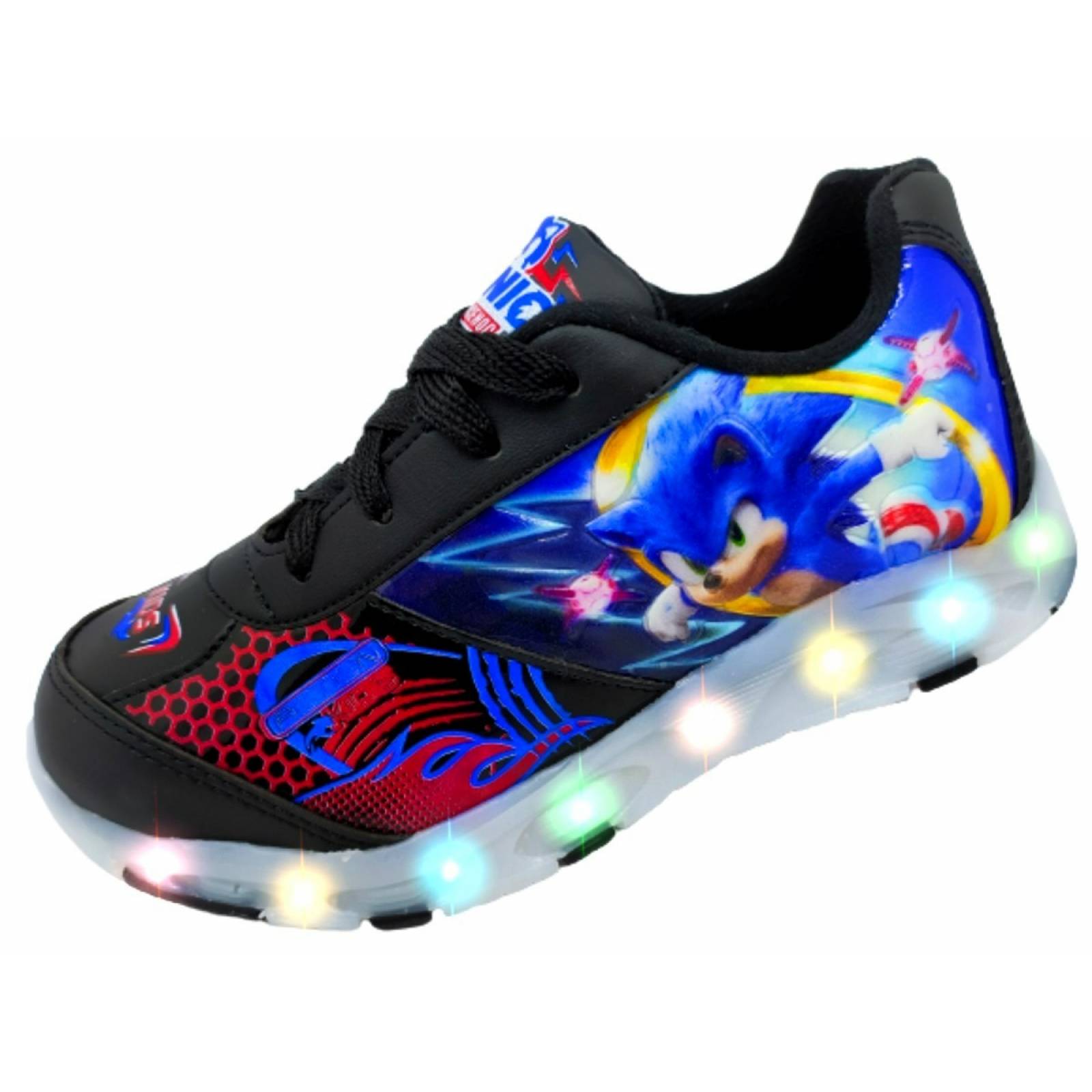 Tenis Niño Sonic Luces Leds The Hedgehog Juego 750-NN Negro (12.0 - 21.5)